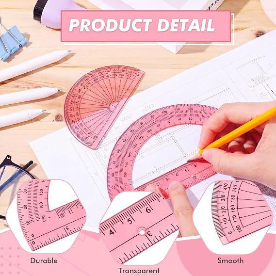EBOOT 2 Pcs Plastic Protractors