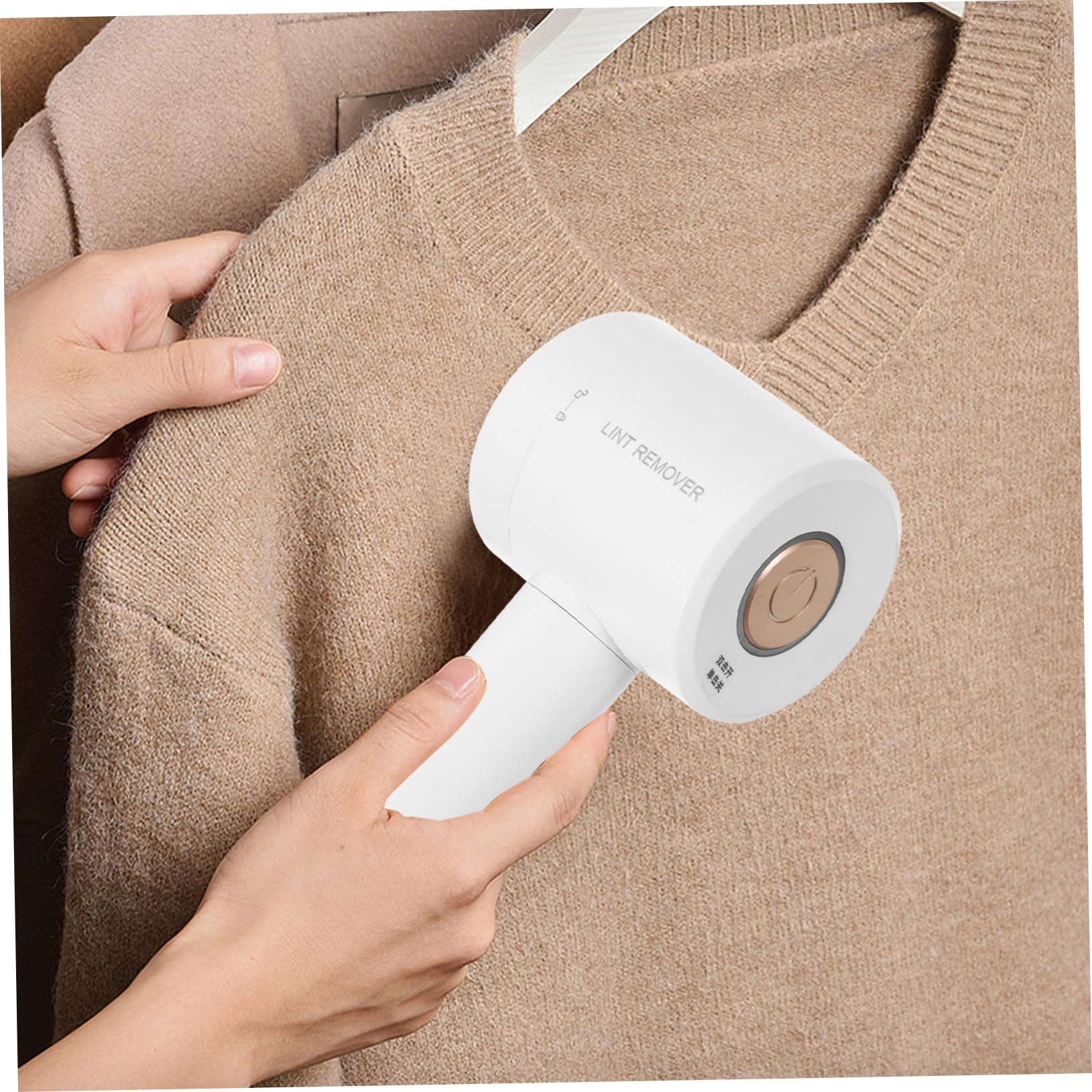 1juego Removedor De Eléctrico Usb Afeitadora De Ropa y Muebles Quitapelusas Portátil y Recargable Herramienta De Limpieza Para y Textiles Color Blanco