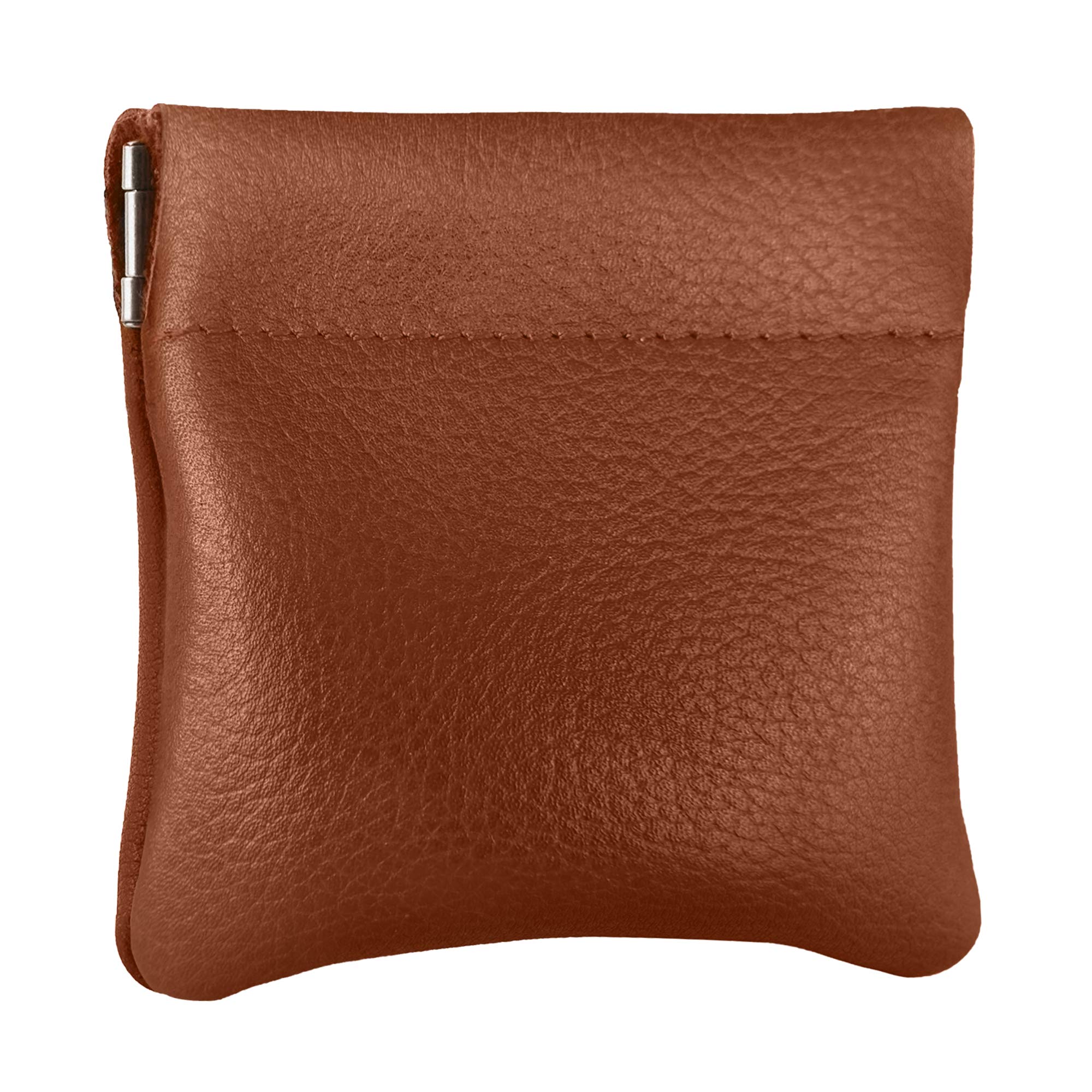 ClassClassic Leather Squeeze Coin Purse change Holder For Men By Nabobb ic Leather Squeeze Coin Pouch change Holder For Men By nabobb, Saddle Tan