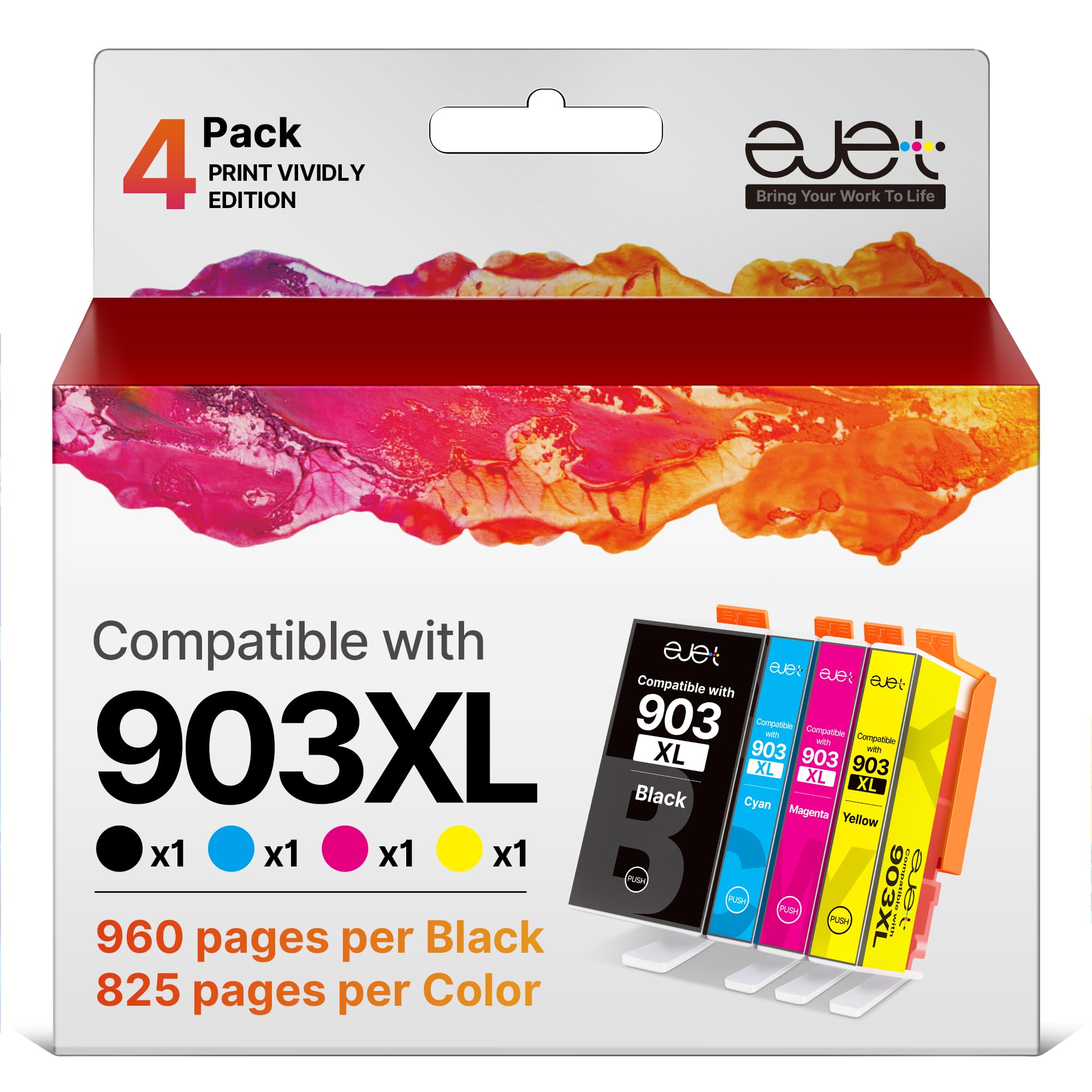 ejet 15er-Pack Kompatible Druckerpatronen für Canon PGI-570 XL CLI-571 XL Multipack Patronen für Pixma MG5750 TS5050 MG5700 MG5751 MG5753 MG6800 MG6850 MG6851 TS5051 TS5053 TS5055 TS6050 TS6051