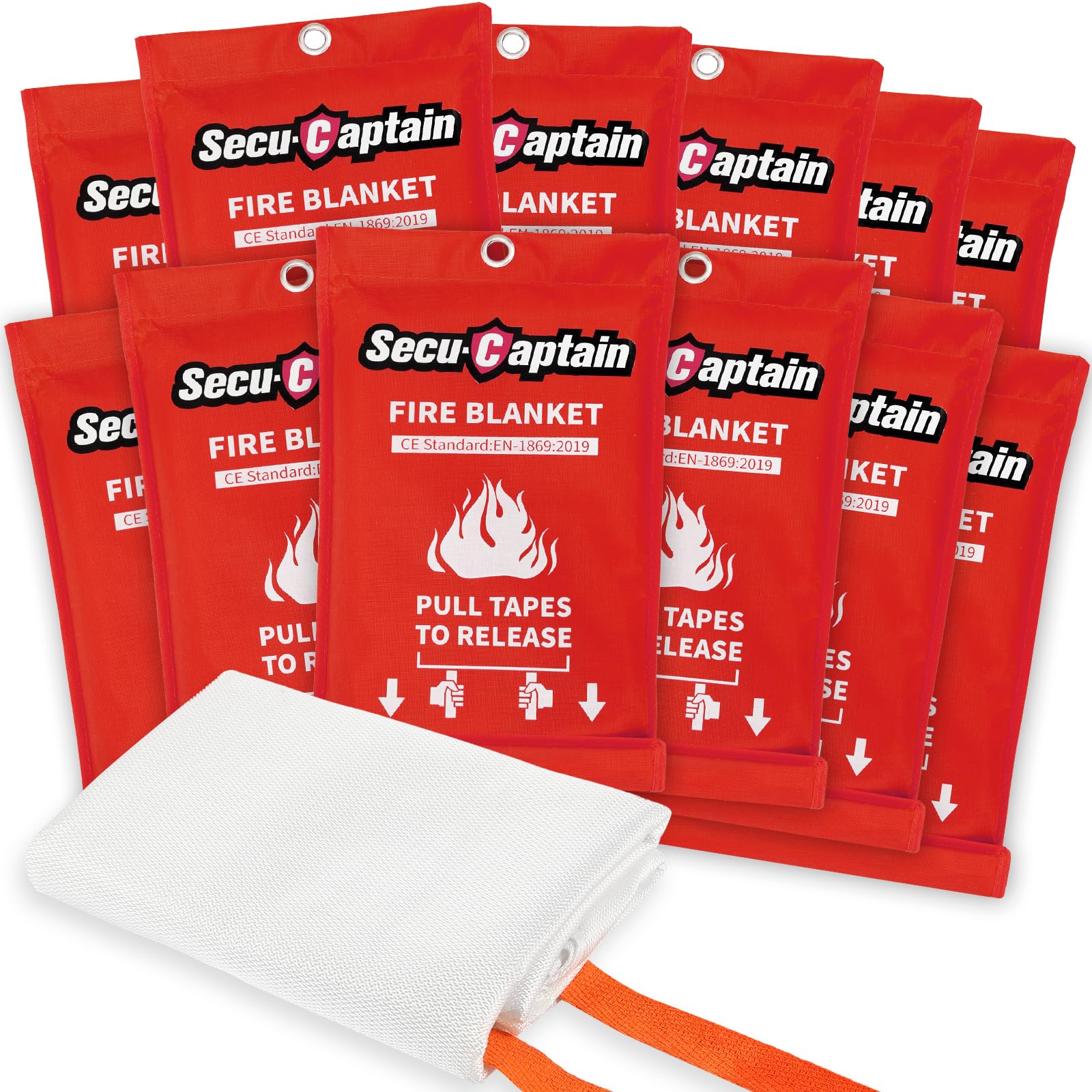 SecuCaptain Coperta antincendio di emergenza per casa e cucina, 101,6 x 101,6 cm, in fibra di vetro, per casa, campeggio, auto, magazzino, ufficio, sopravvivenza di emergenza