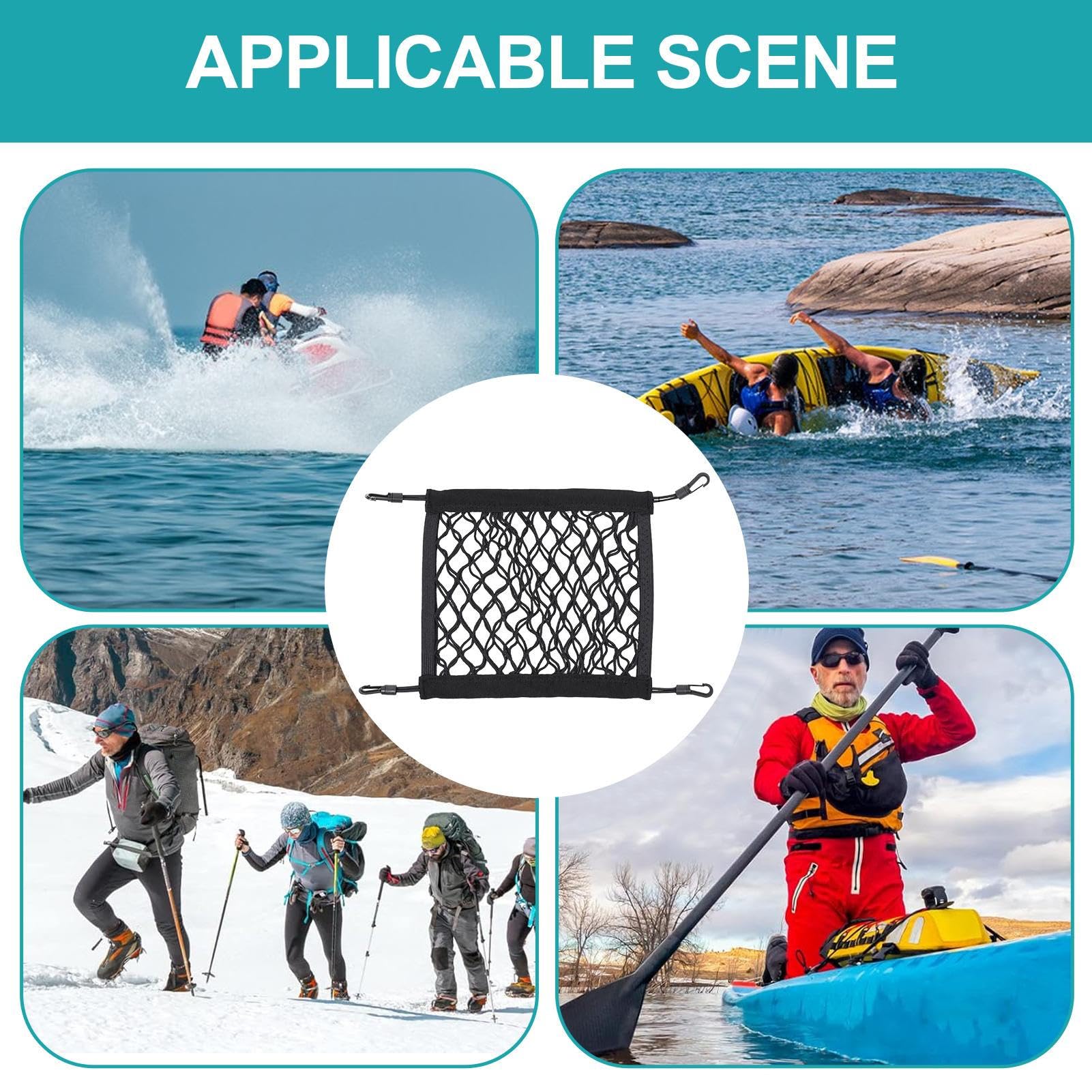 Sac de Pont pour Paddle | Sac Kayak - Porte-Accessoires Élastique Résistant en Filet pour Randonnée Pêche Rivière Camping Voyage