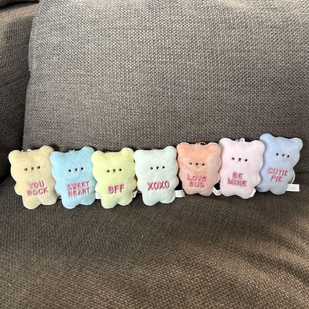 Sweethearts キャンディーハーツクッション付きクマのぬいぐるみセット Amazon.co.jp: キャンディハーツベア 7種セット : おもちゃ