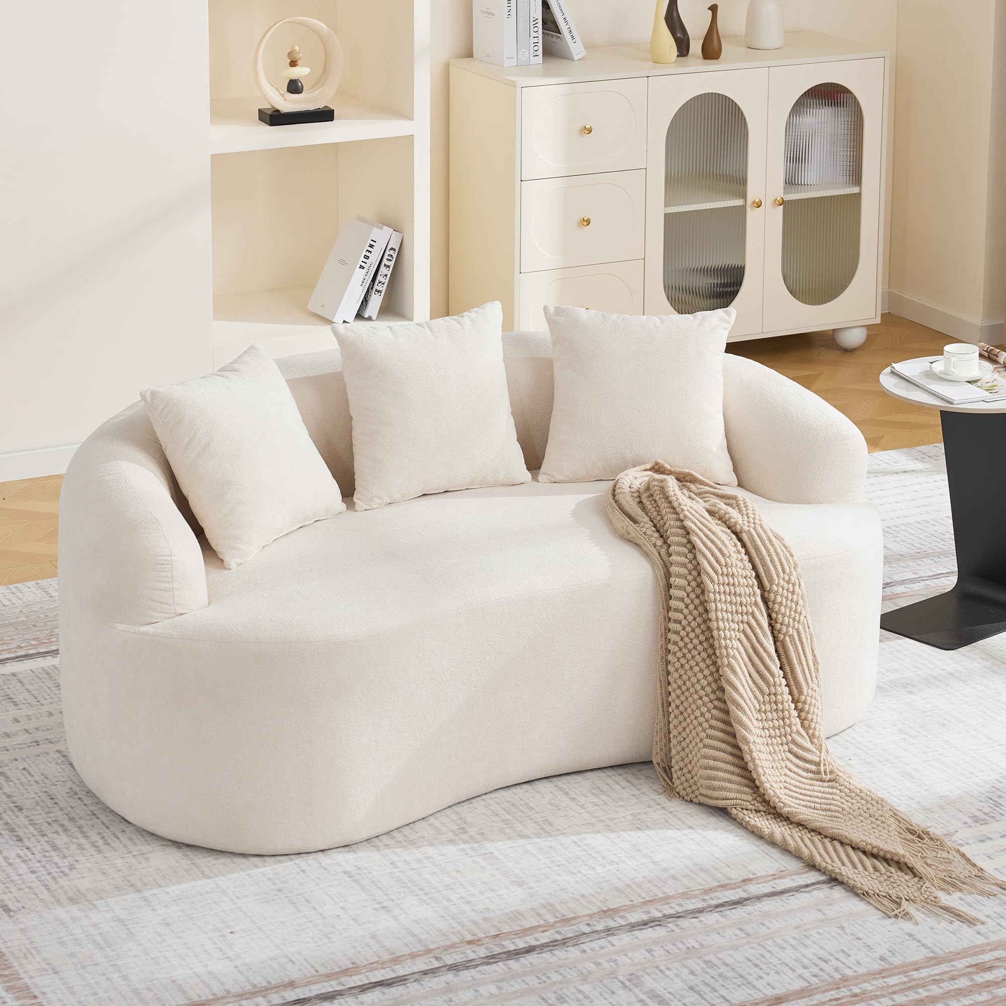 Abbrevi 65 Inch Boneless Curved Loveseat