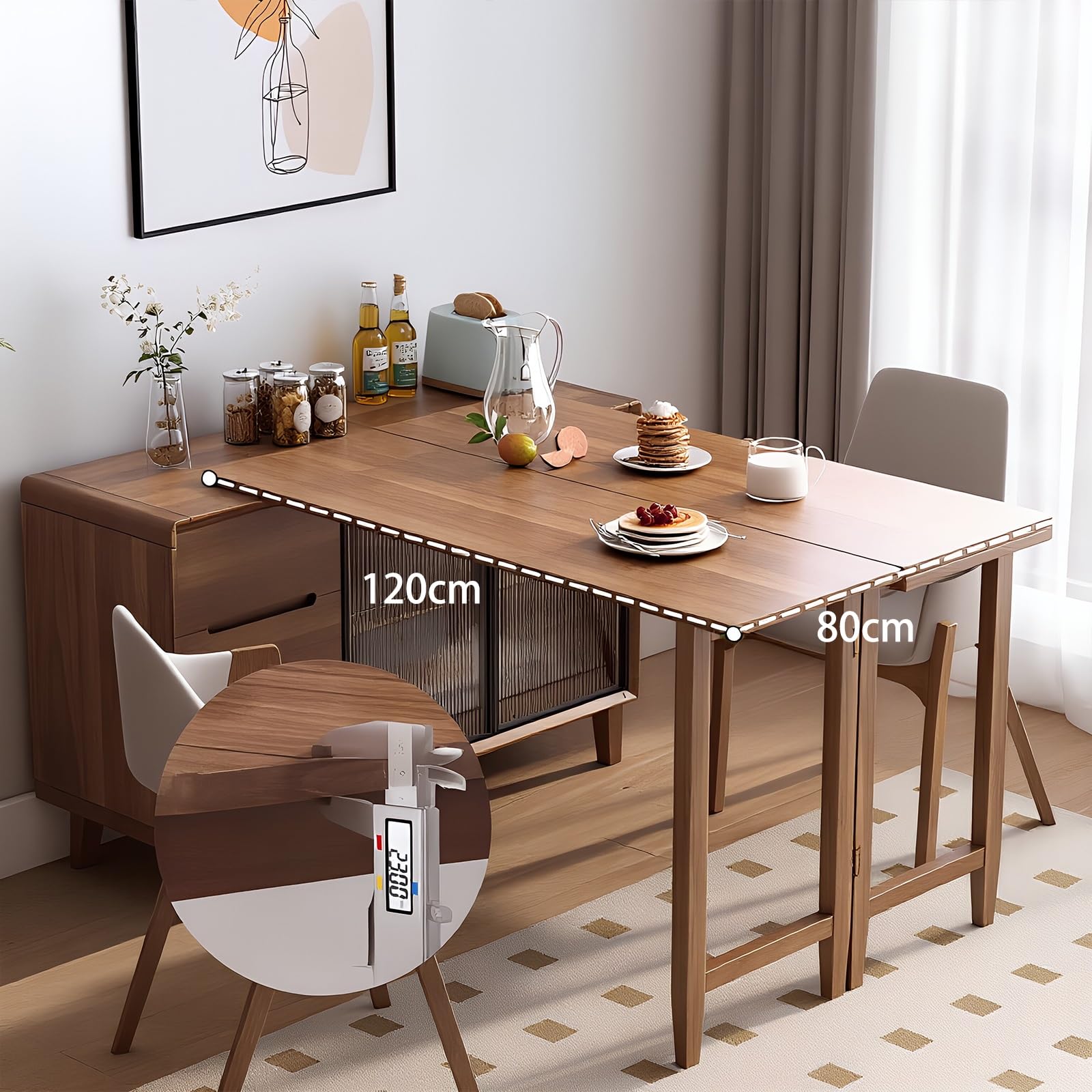 Zf9tBw5sH Unité d'îlot de Cuisine Buffet de Bureau îlot Extensible, Table Buffet Pliable, Meuble Convertible
