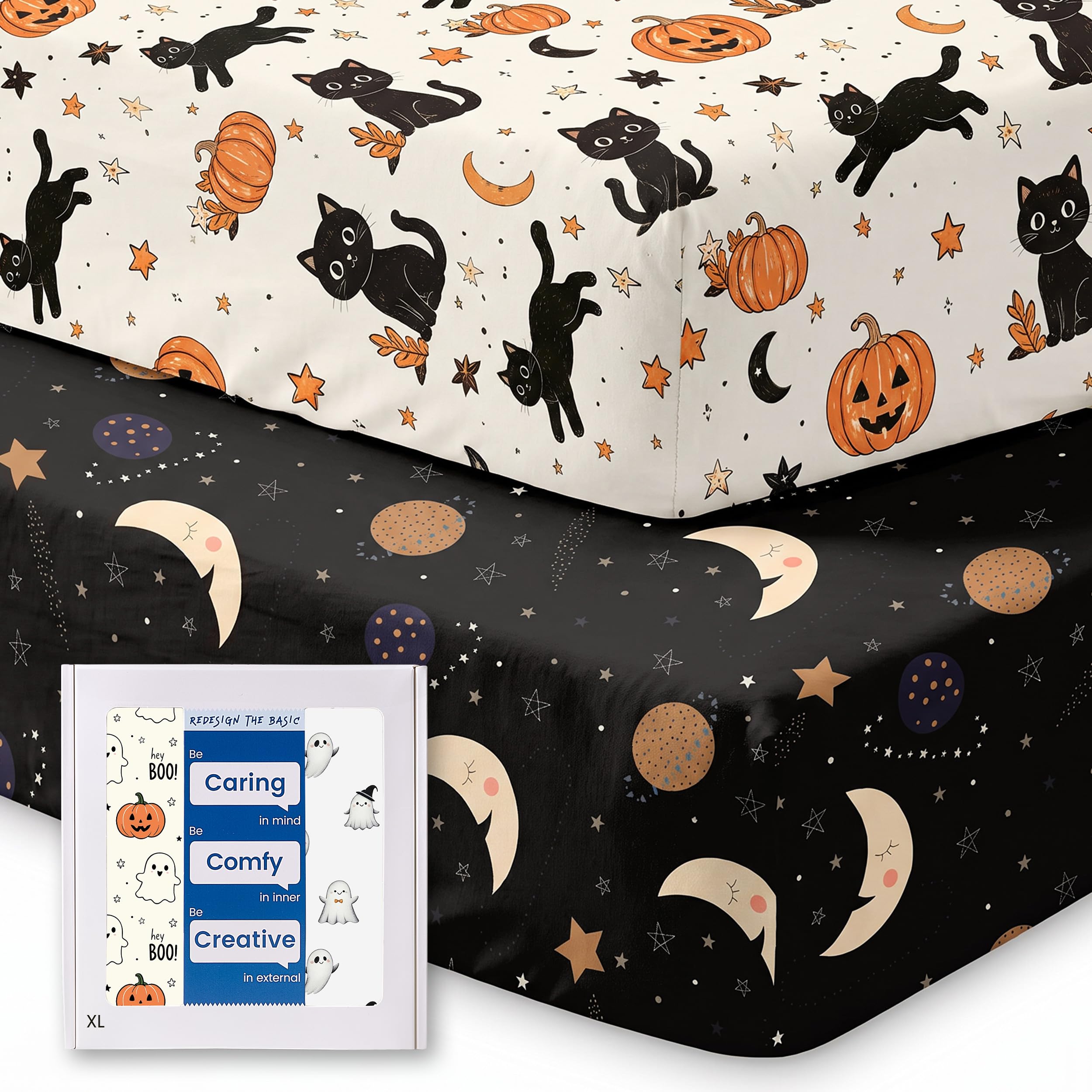 Crib Sheets 28x52x9 Inch, Fitted Baby Mattress Sheets 2 Pack