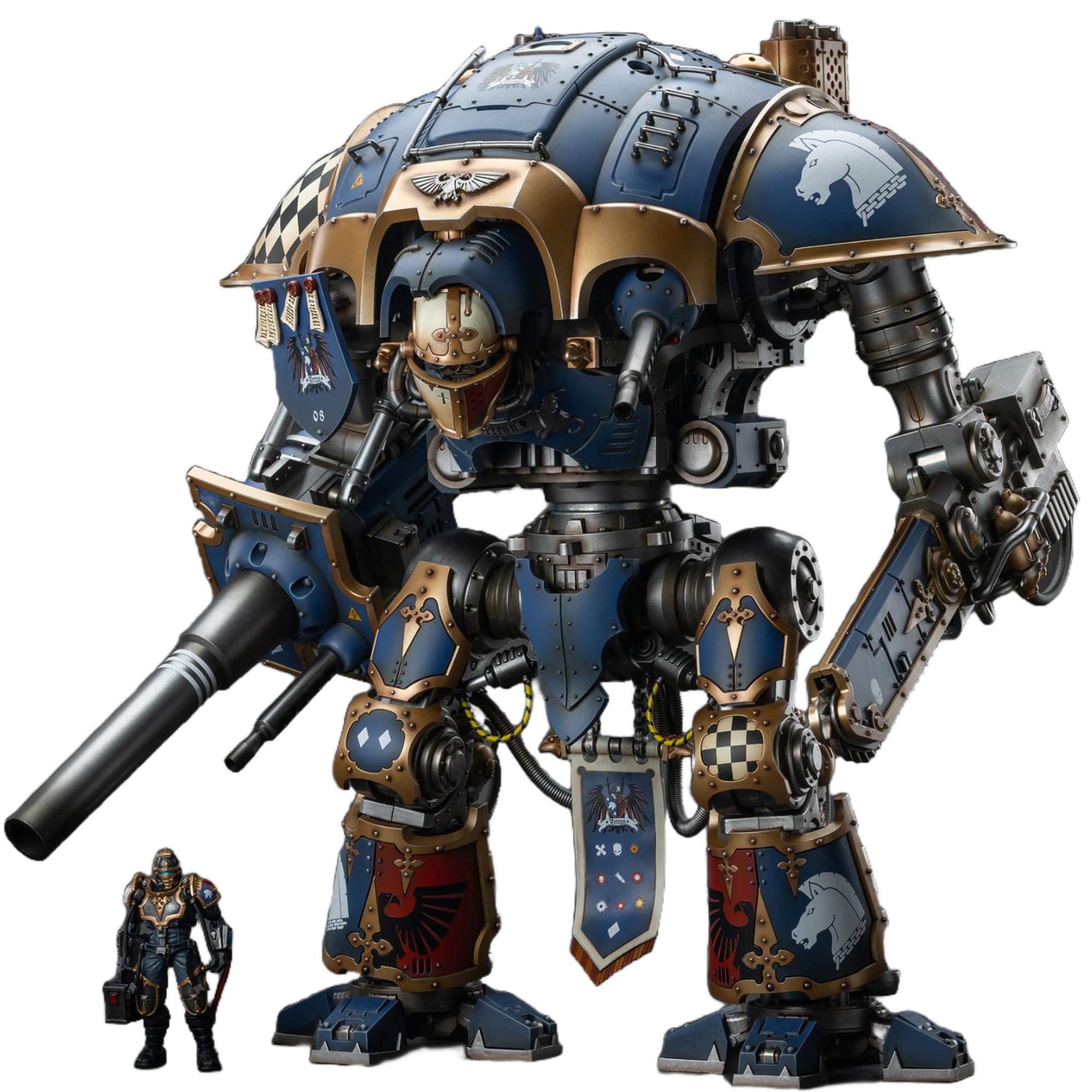 JOYTOY Warhammer 40 k 1/18 figurka imperialny rycerz dom terryn paladyn kolekcjonerskie prezenty, zabawki dla dzieci w wieku 15+ i dorosłych, 53 cm