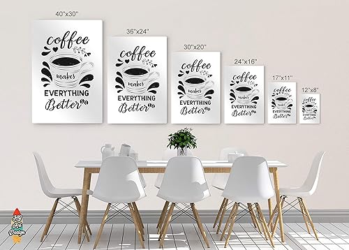 Miniatura 7 de HB Art Design Coffee Makes Everything Better Black Quote and Mug Sketch Metal Print Wall Art Coffee Bar Decor Coffee Signs Kitchen Wall Decor Dining