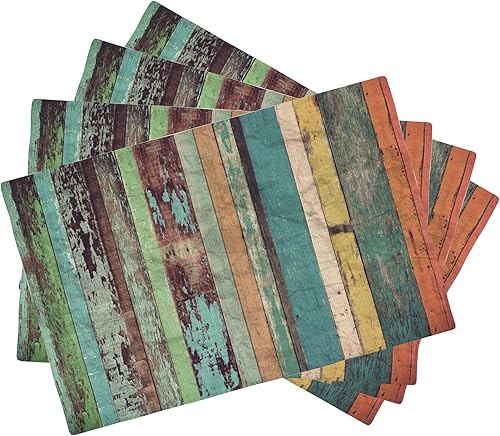 Miniatura 22 de Juego de 4 manteles individuales con diseño de hojas de acuarela, juego de manteles individuales para mesa de comedor, 12 x 18 pulgadas, lavables,