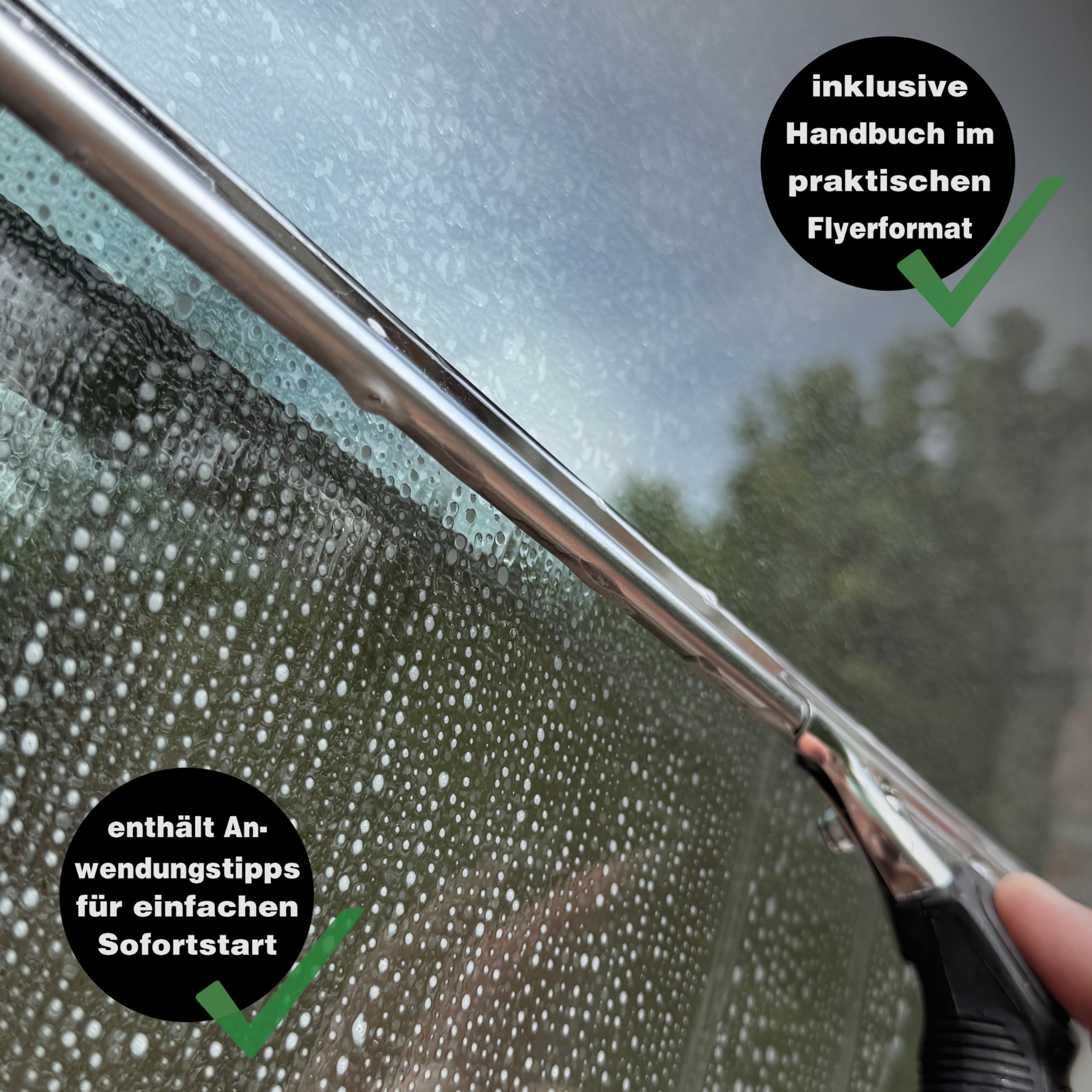 FenWi Fensterabzieher in 45cm Breite/Duschabzieher/breiter Abzieher mit Edelstahl-Abziehschiene für Schaufenster und große Flächen