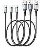 SUNGUY USB C Cable 1.5FT [3Pack] 3A USB to USB C Cable Fast Charging Data Transfer Braided Compatible with iPhone 17/16/15 Series, Samsung Galaxy S25 S24 Ultra, Note10/9, USB C Devices