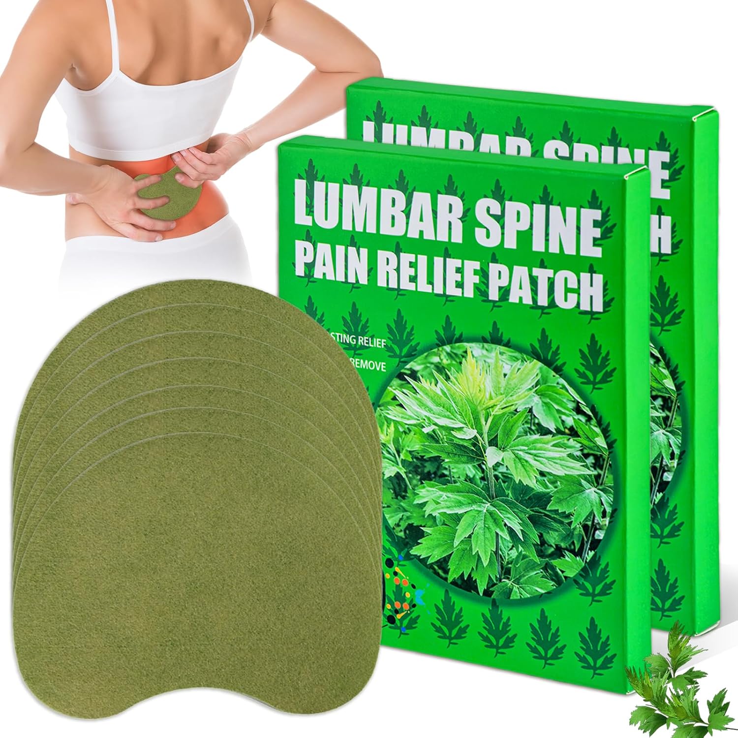 AYNKH 50 PCS Artemisia Back Pain Relief Patches – Natural Herbal Formula, Relieves Back Pain, Eases Muscle Discomfort, Promotes Circulation