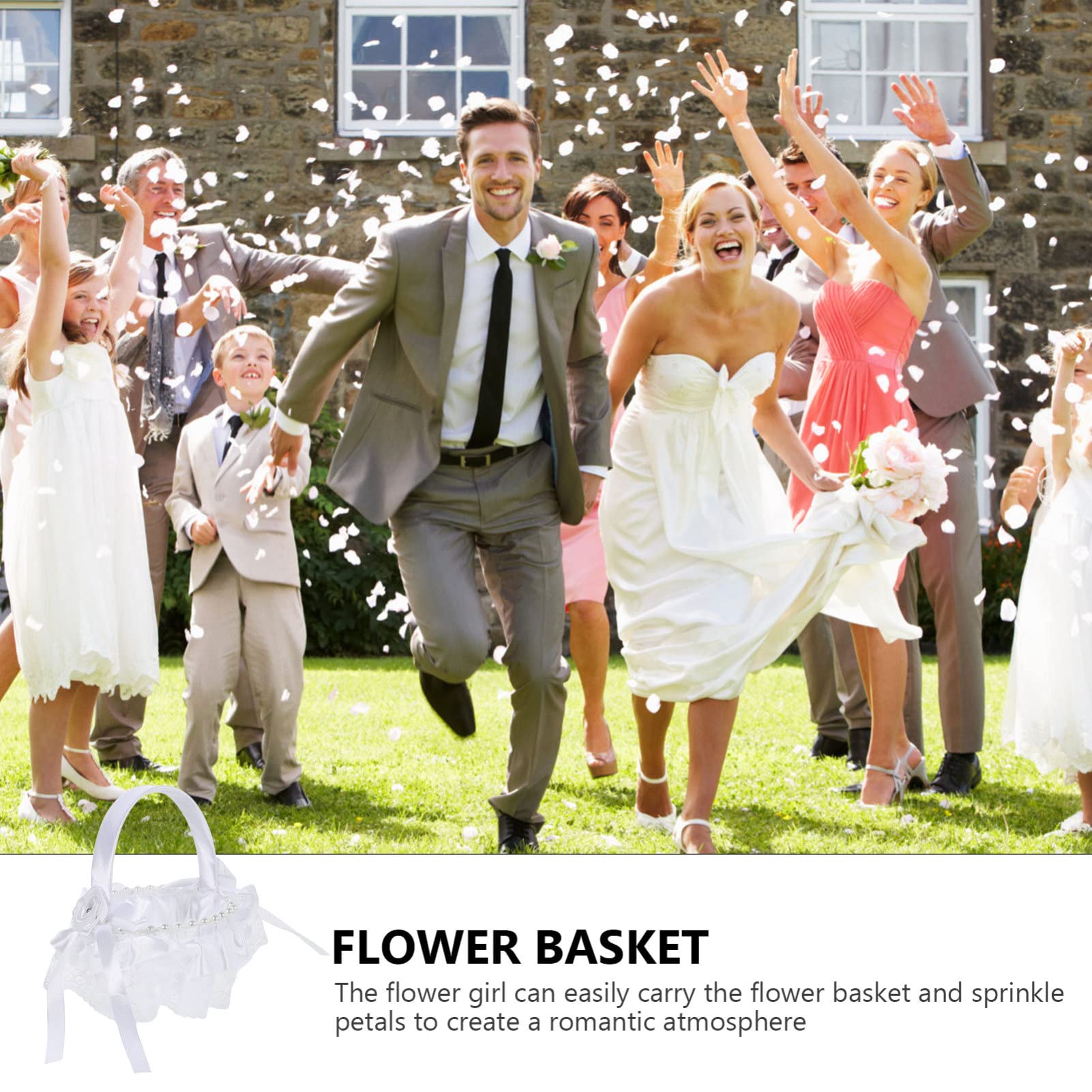 HOMSFOU 3 Pcs Bodas Creative Flower Girl Scatter Basket Lightweight for Portable