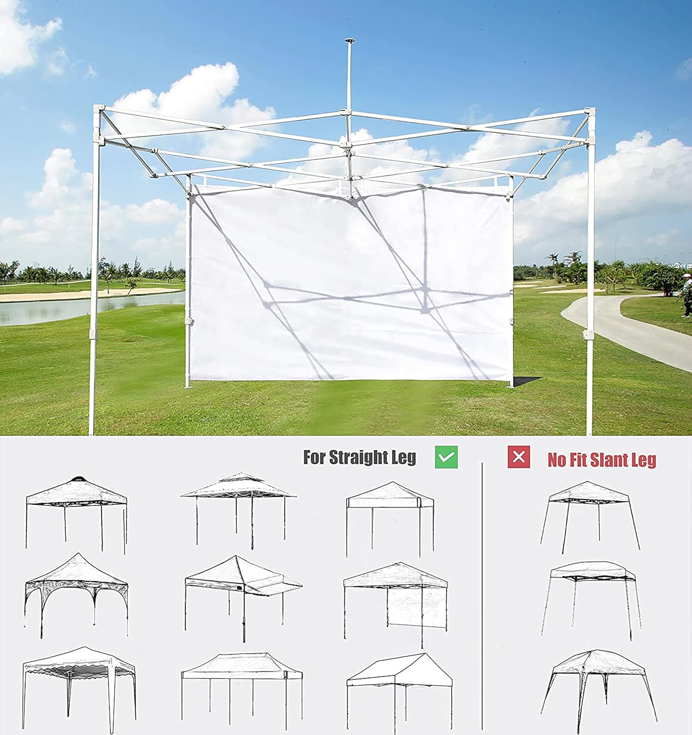 SCOCANOPY Door for 10x10 Canopy Frame Two Central Zipper Design for Easy Entry and Exit,1 Pack Sunwall Only,Khaki