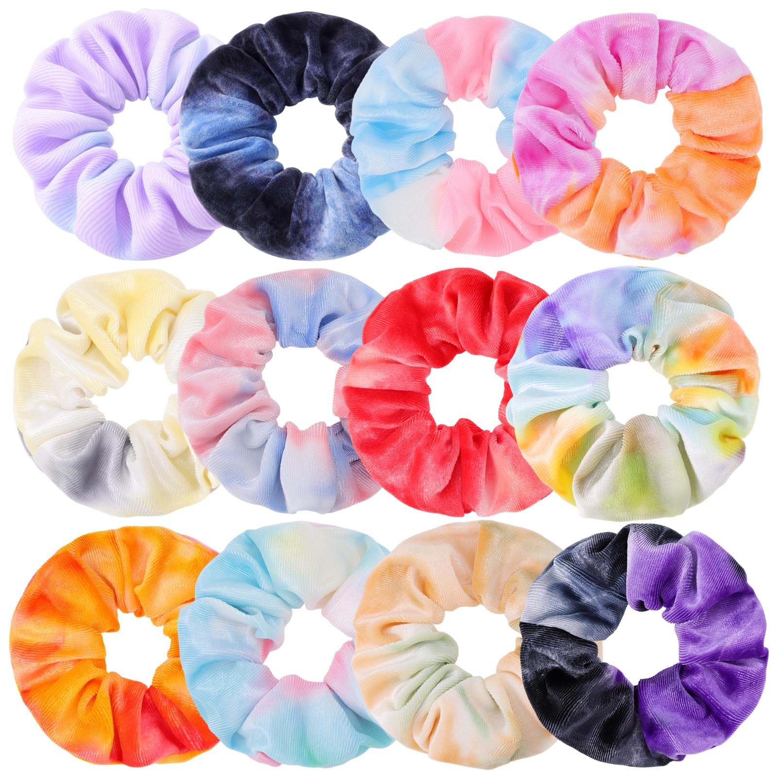 12 PCS Velvet Scrunchies for Women Girls, Soft Elastic Hair Scrunchies