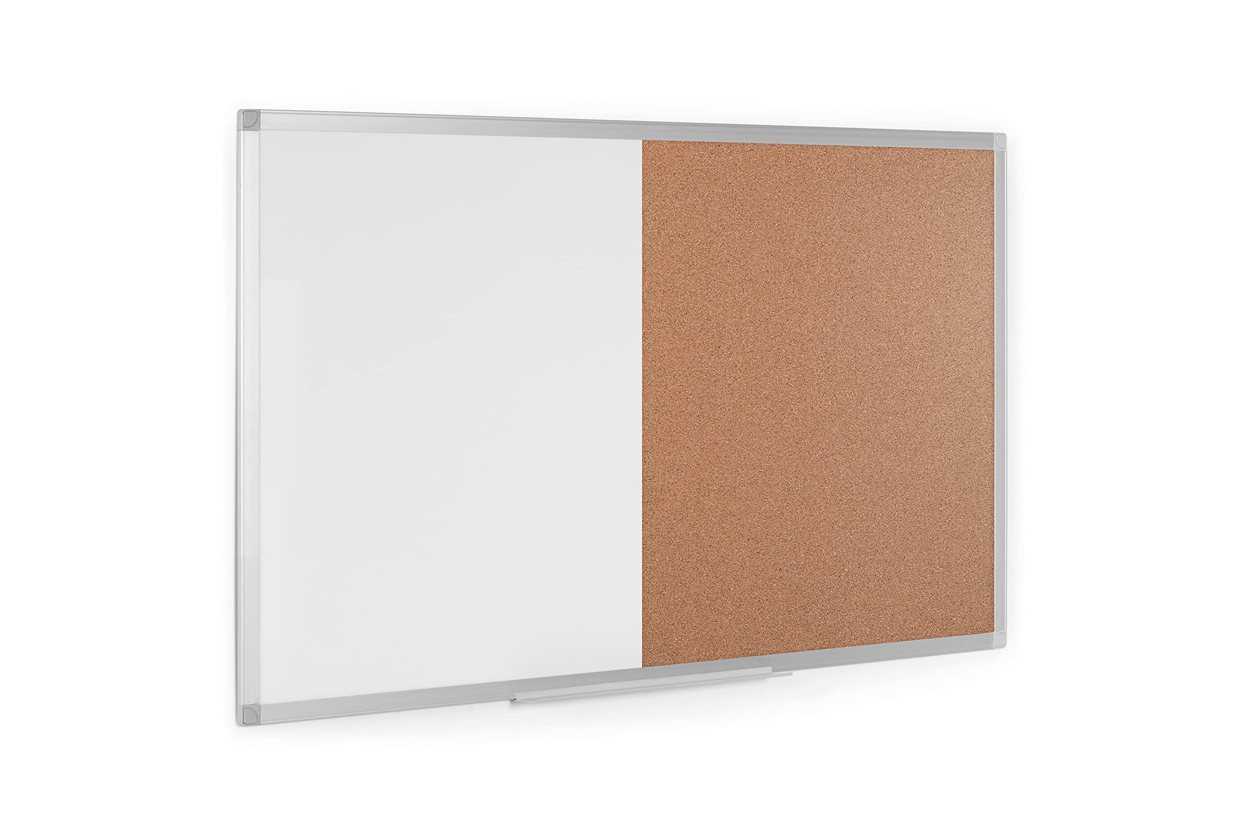 Magnetyczna tablica kombinacyjna, 120 x 90 cm, powierzchnia korkowa i lakierowana stalowa, z aluminiową ramą
