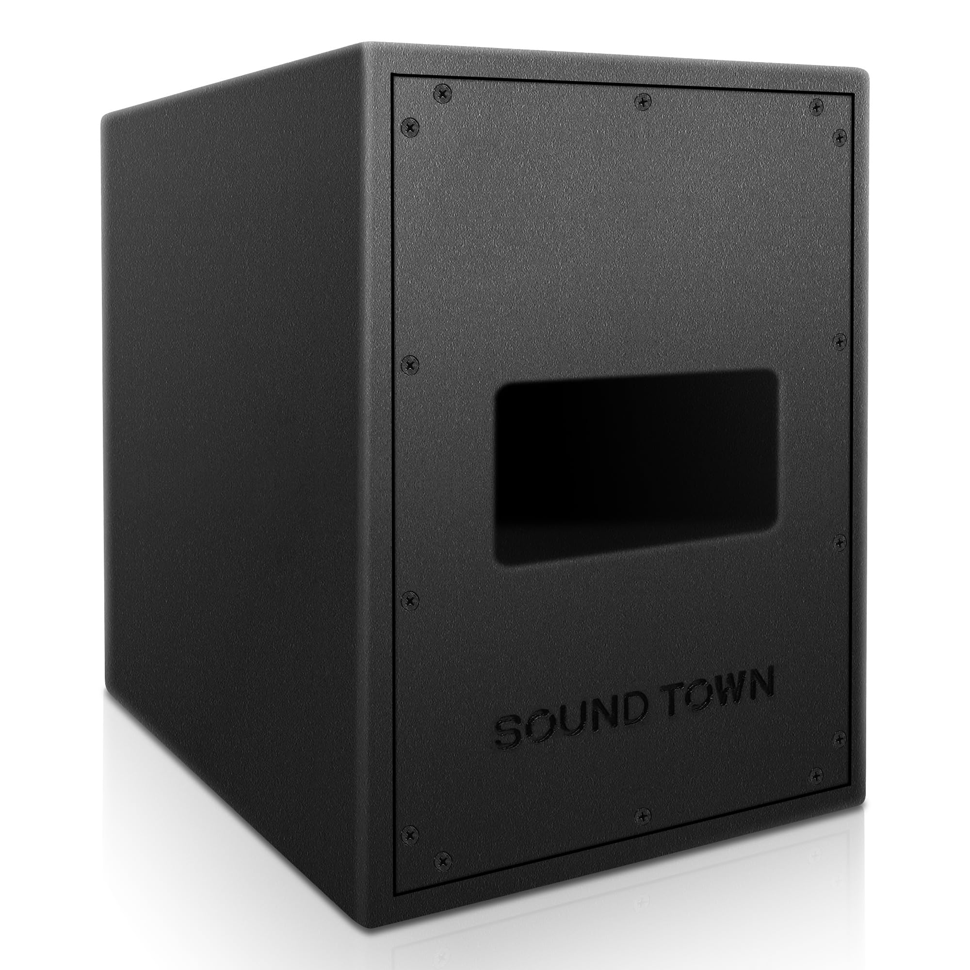 Sound Town Commercial Restaurant Audio Set with One 6-Zone 70V/100V Amplifier with Bluetooth, 12 x Weather-Resistant 6.5-Inch Surface-Mount Speakers, Two Dual 8-Inch Subwoofers, Black (P36X12T6B2S28)