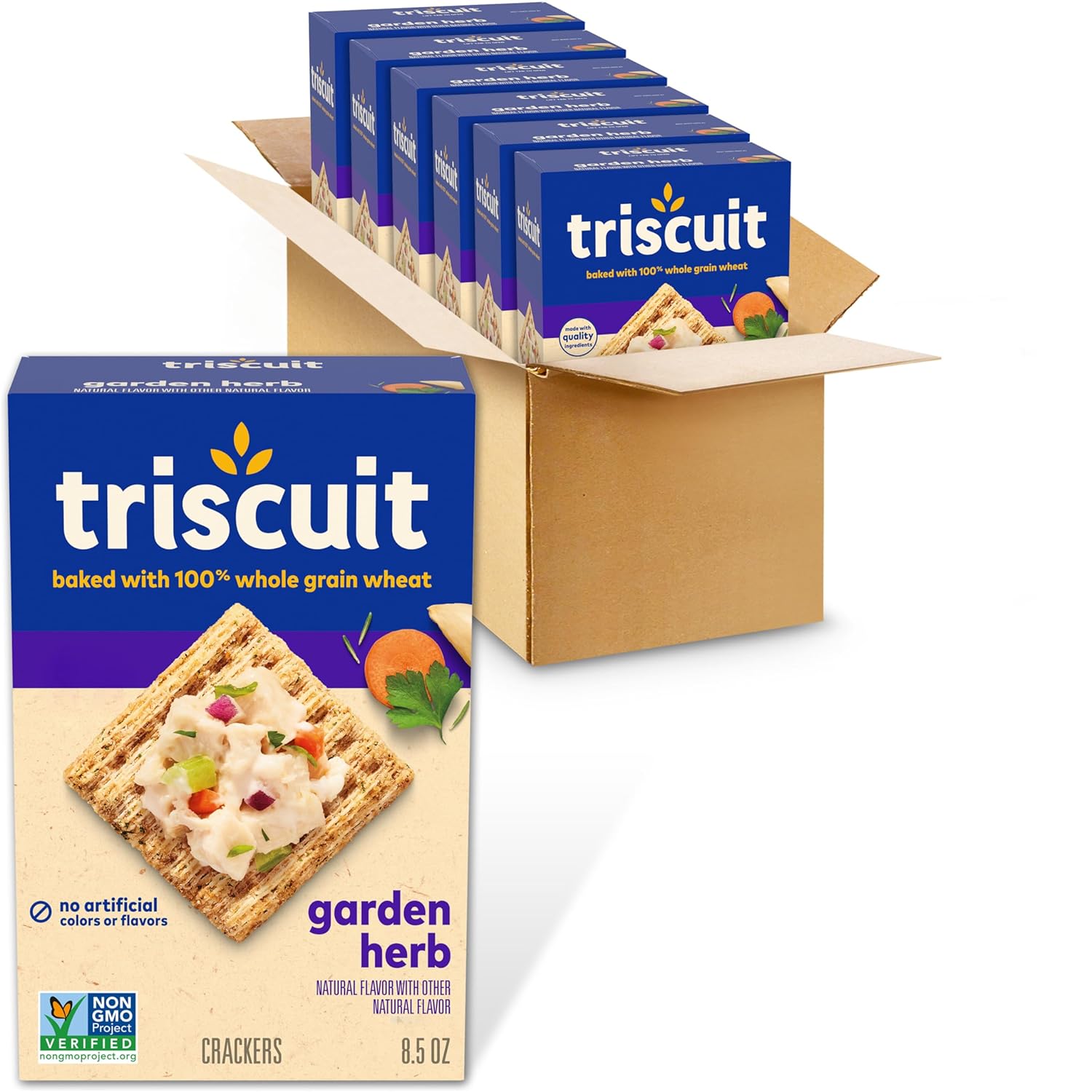 ( 11/Mar/2026) Triscuit Garden Herb Whole Grain Wheat Crackers, 6 - 8.5 oz Boxes