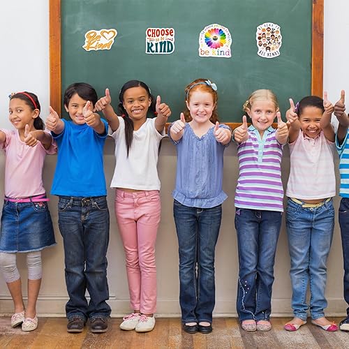 Miniatura 7 de Tenceur 200 calcomanías con texto en inglés "Be Kind", calcomanías de bondad, calcomanías de letras motivacionales impermeables, calcomanías