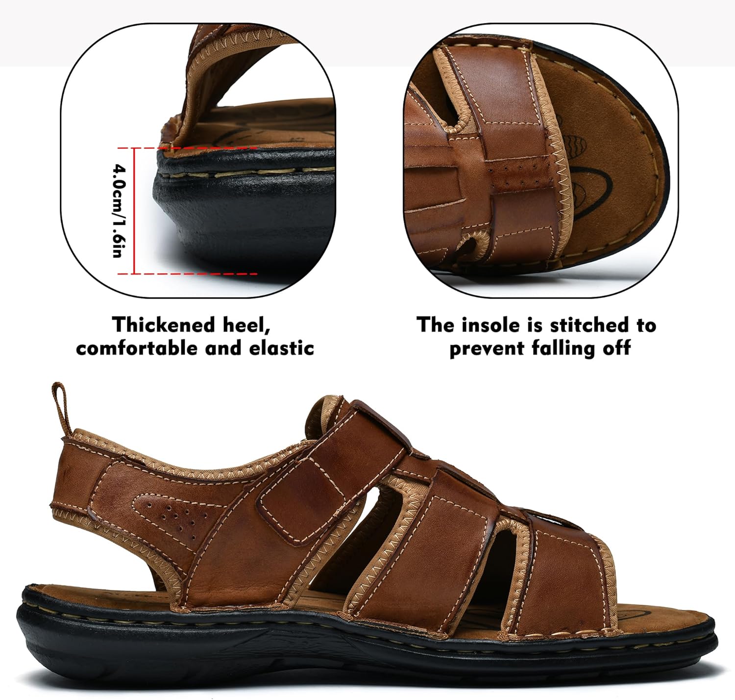 ArcBrothers Men's Sandals Non-slip Water Sandals Comfortable Sport Sandals Open Toe Casual Beach Sandals - Image 4