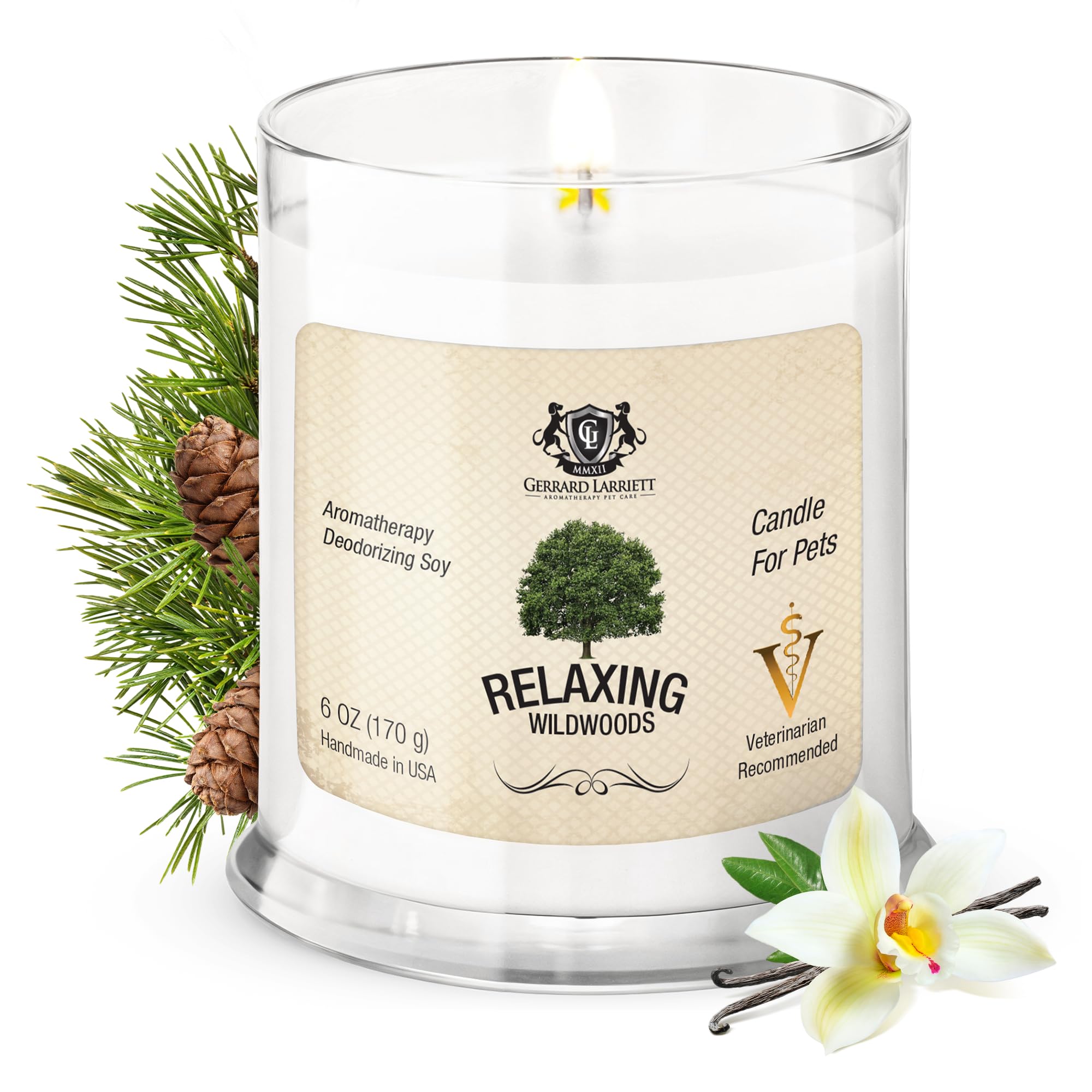 Pet Odor Eliminator Candle Relaxing Wildwoods Scented Candle, Calming Candles Aromatherapy for Home Decor, Soy Wax Pet Candles Odor Eliminator for Animal Lover, Aromatherapy by Gerrard Larriett