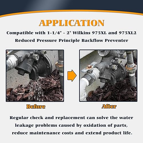 Miniatura 2 de VSEK - Kit de reparación completo de 1-14 a 2 pulgadas, compatible con Zurn Wilkins 975XL 975XL2, kit de reconstrucción de prevención de reflujo,
