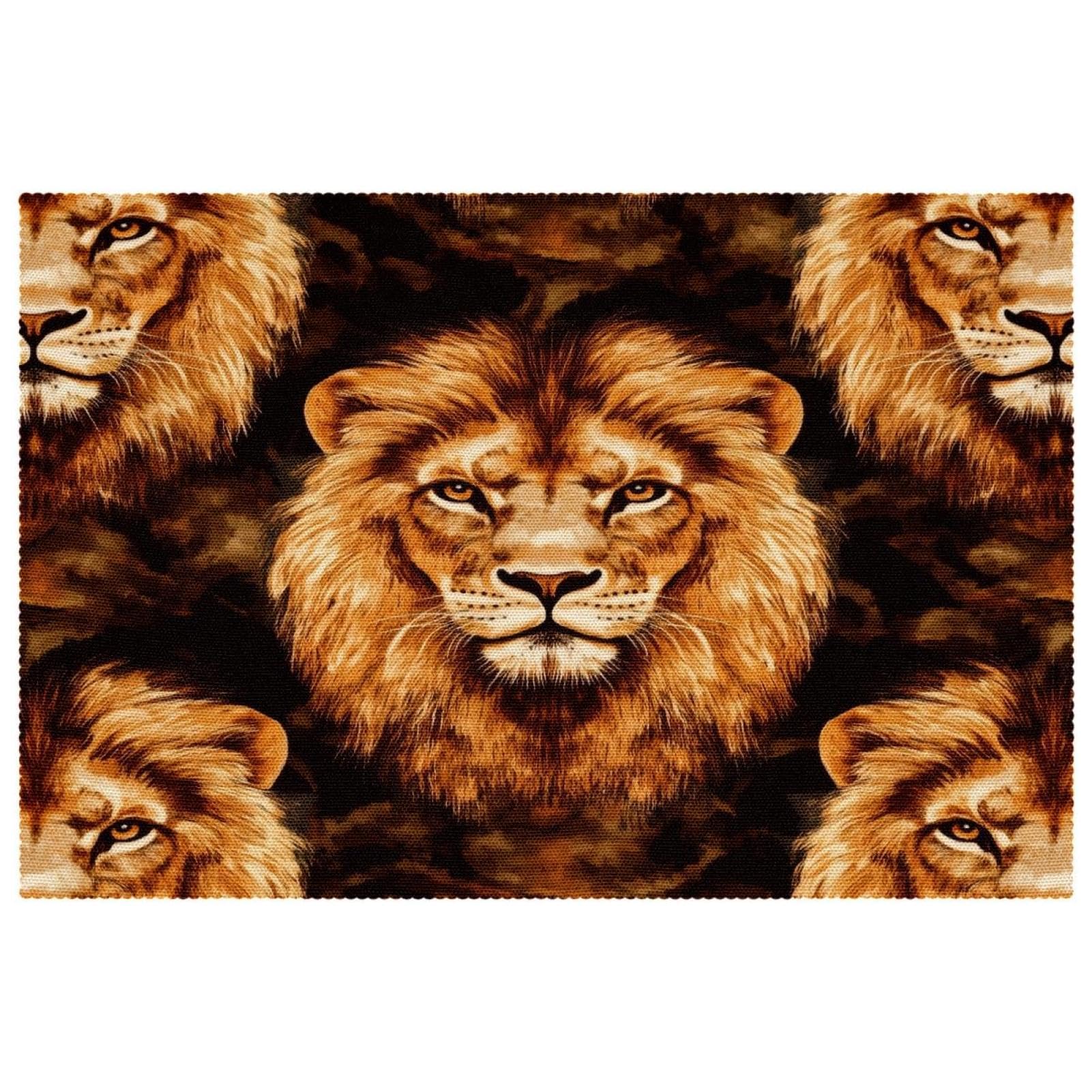 Sets de table thermorésistants lot de 6 Lions lavables pour grand confort