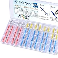 Vista 12 de TICONN 250 Piezas Conectores de Alambre con Sello de Soldadura, Conectores a Tope Termorretráctiles, Terminales de Cable Eléctrico Impermeables