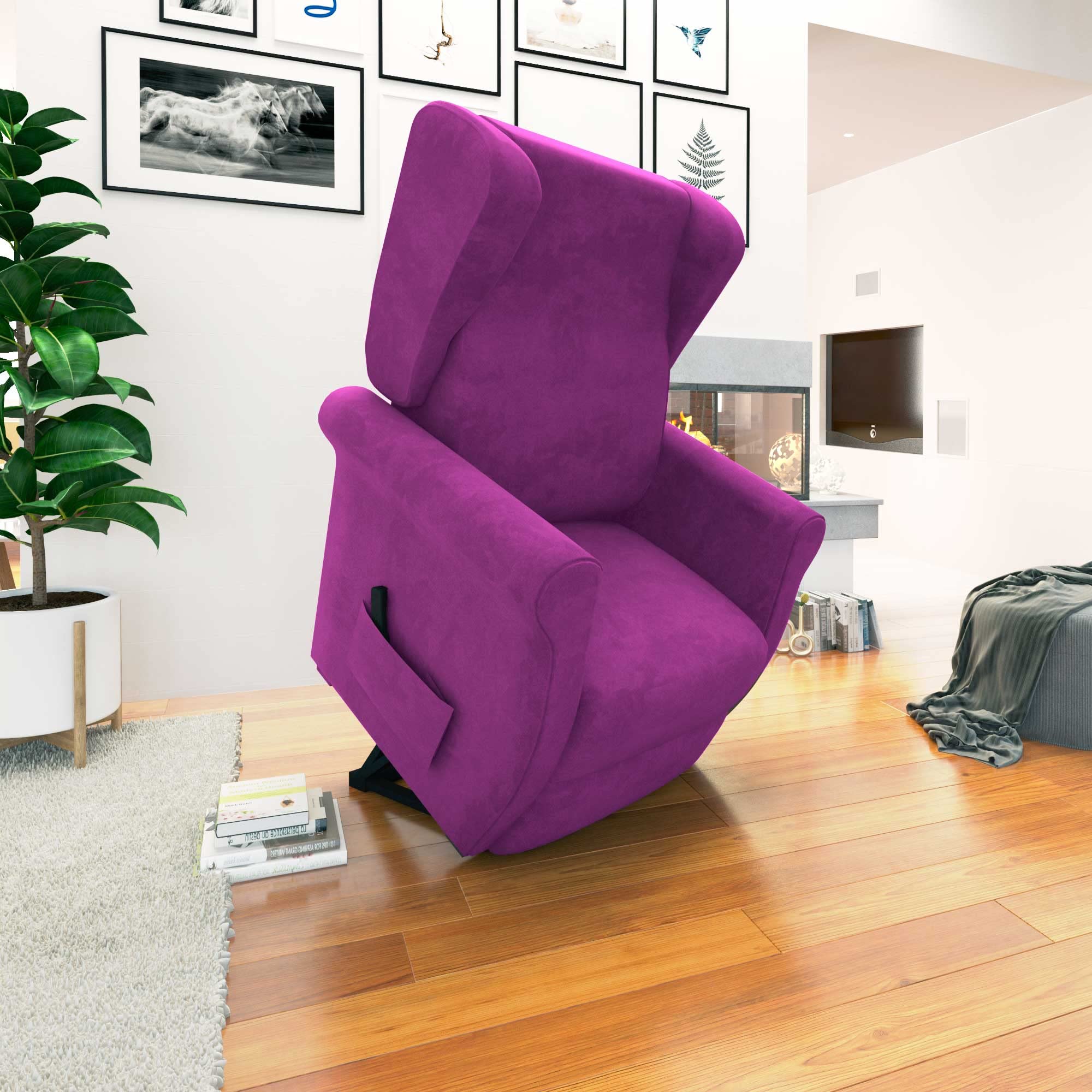 Fauteuil Relax Électrique Rehausseur - Inclinable Avec Télécommande - Tissu Flora Mango - 150 Kg Max - Made In Italy - 5
