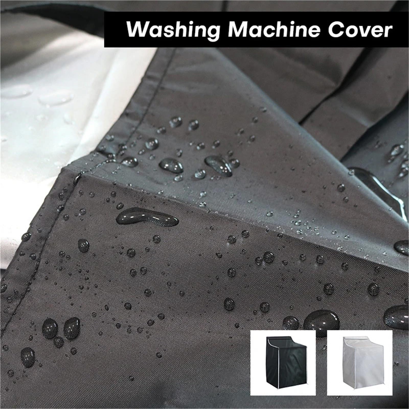 Giacca speciale da 3 pezzi con coperchio cerniera, for la maggior parte delle lavatrici/asciugatrice, protezione solare impermeabile, copertura protettiva universale per Interno(Black)