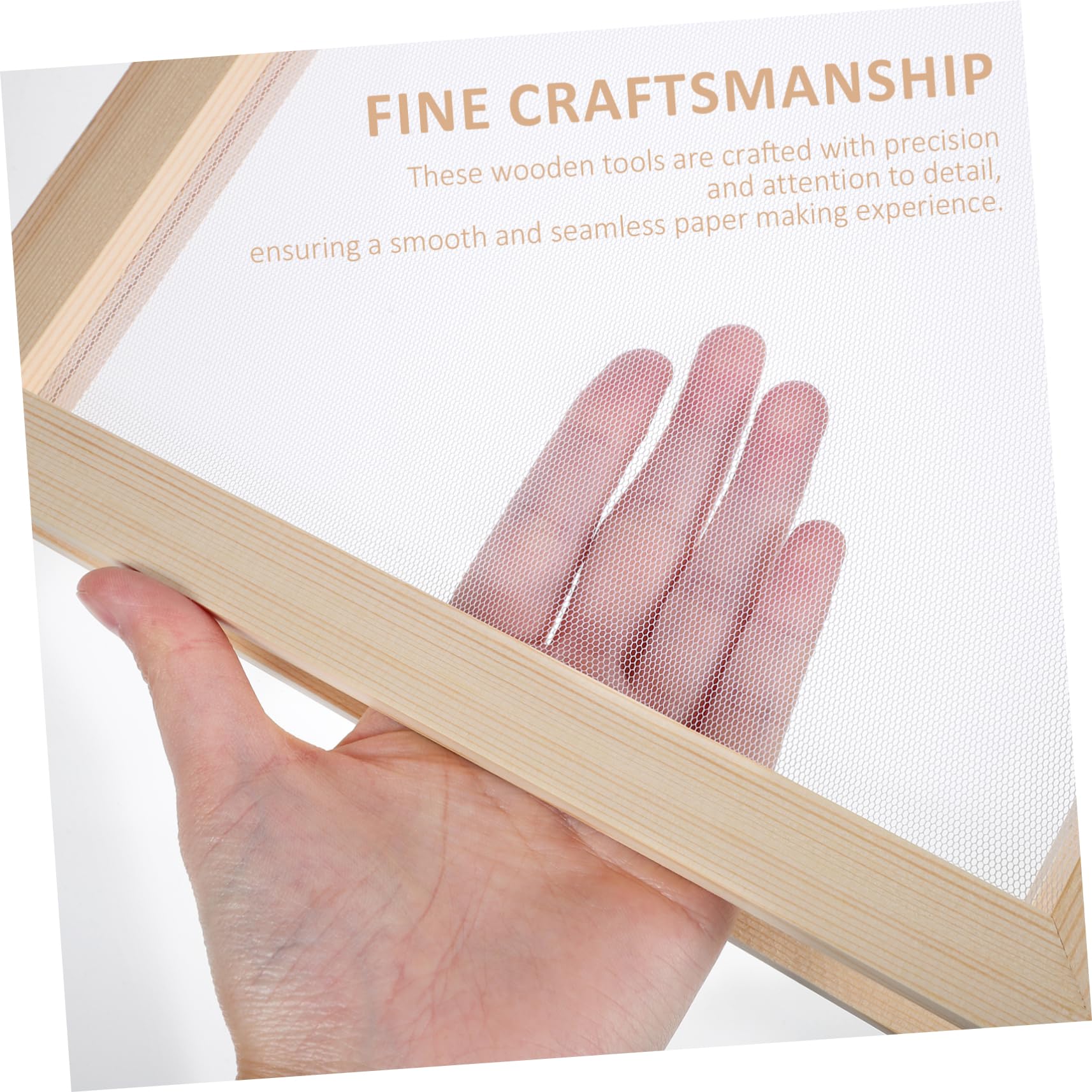 Housoutil Kit de Manualidades para Hacer Papel con 3 Marcos de Madera de Doble Capa, 3 Mallas y 3 Papeles Absorbentes, para Artes Creativas