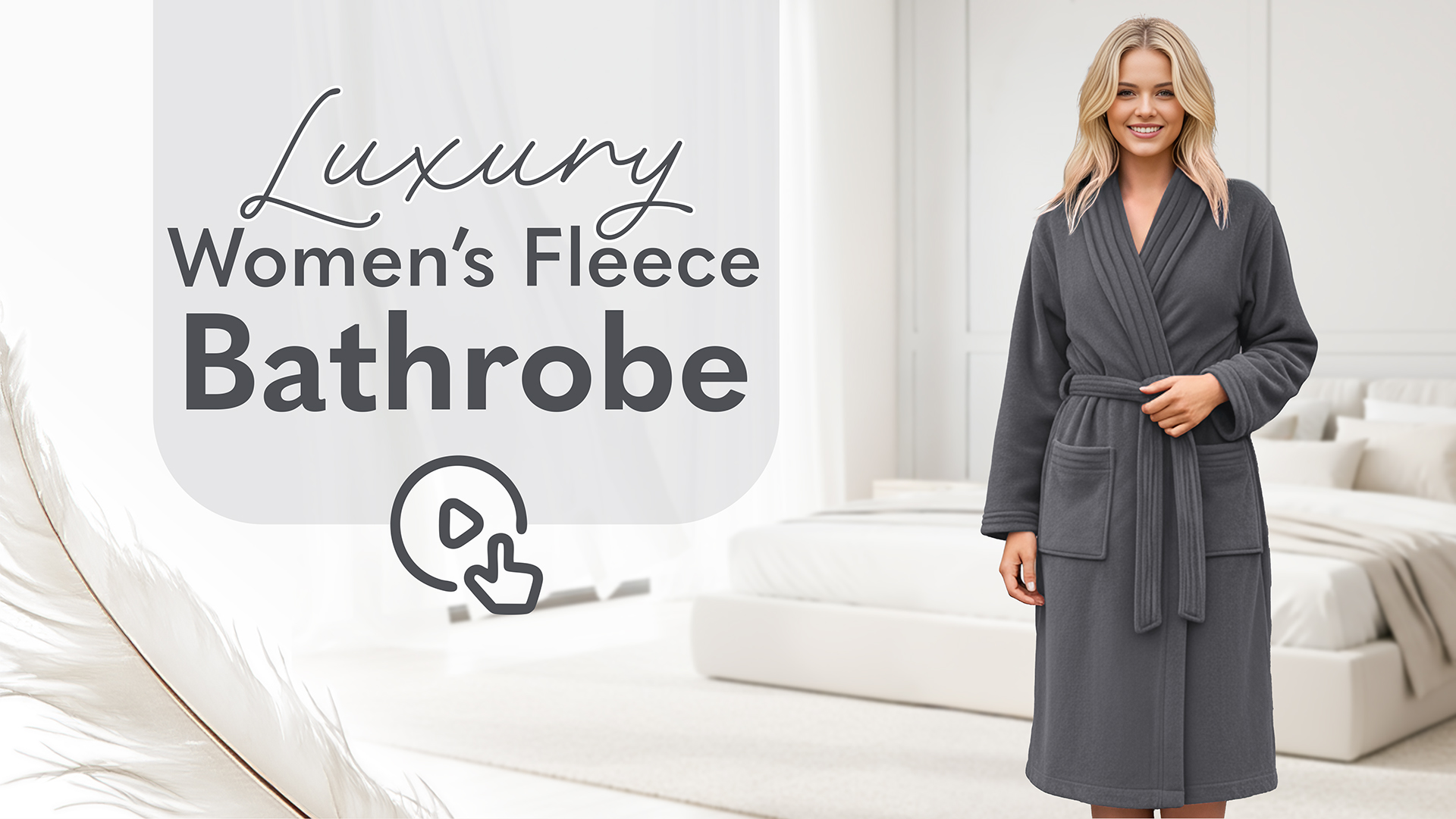 Image of American Soft Linen Women's Fleece Bathrobe - Luxury Soft, Plush, Fuzzy & Warm Turkish Robe for Women, Cozy Spa Quality Adult Bathroom Lounge Robe, Gray S