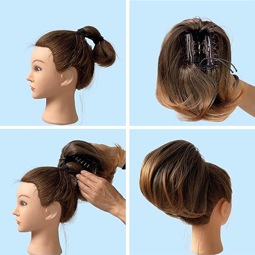 Miniatura 4 de CAISHA by Prettyshop - Cola de caballo con clip de mariposa para el cabello, moño de novia, moño Hepburn Scrunchie recto rojo H415