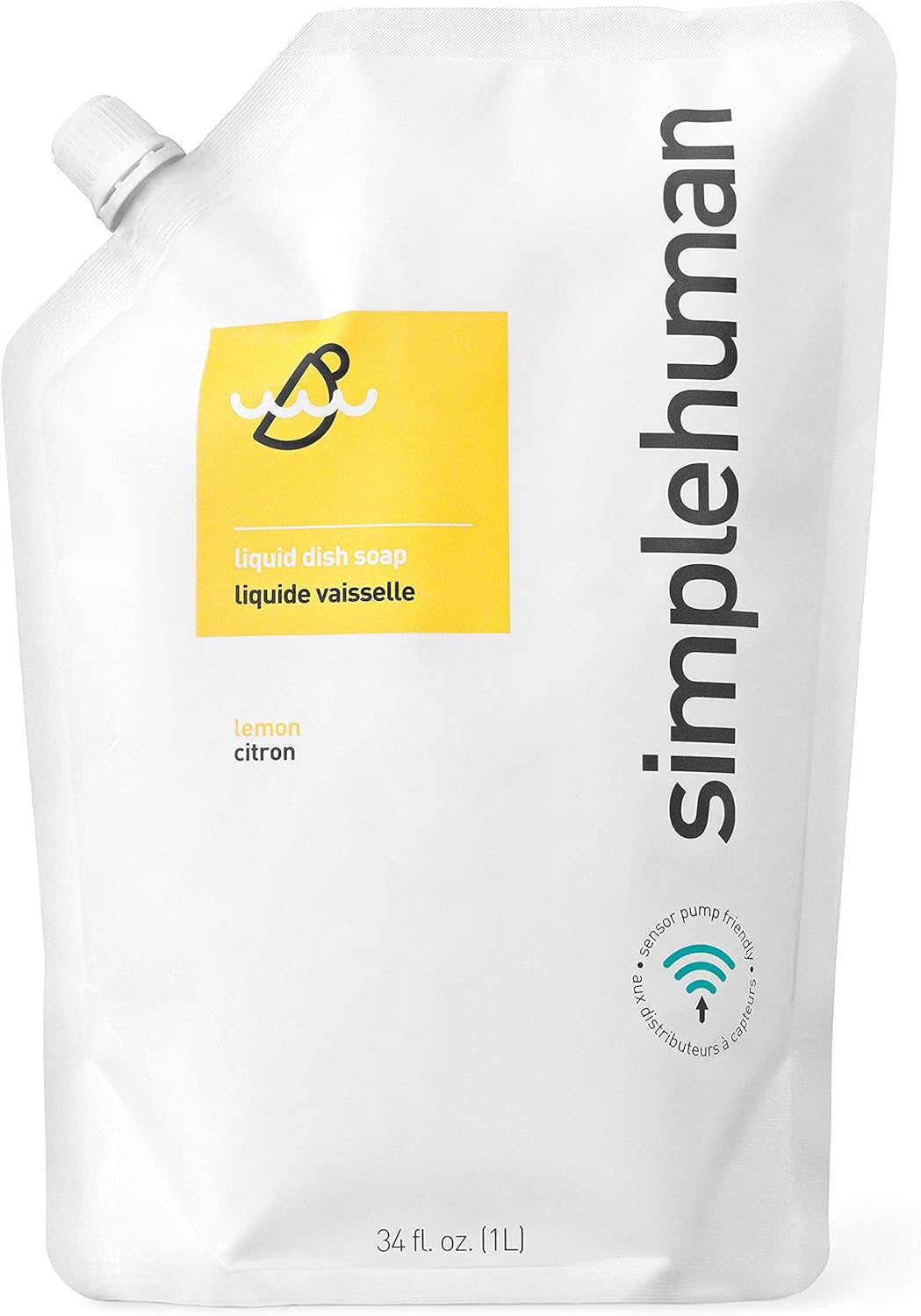 simplehuman Lemon Liquid Dish Soap Refill Pouch, 34 Fl. Oz