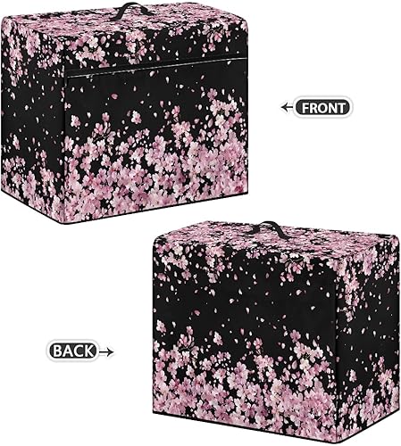 Miniatura 257 de Mumeson Cubierta antipolvo para máquina de coser de gatos negros con flores, para la mayoría de máquinas de coser estándar, plegable, duradera