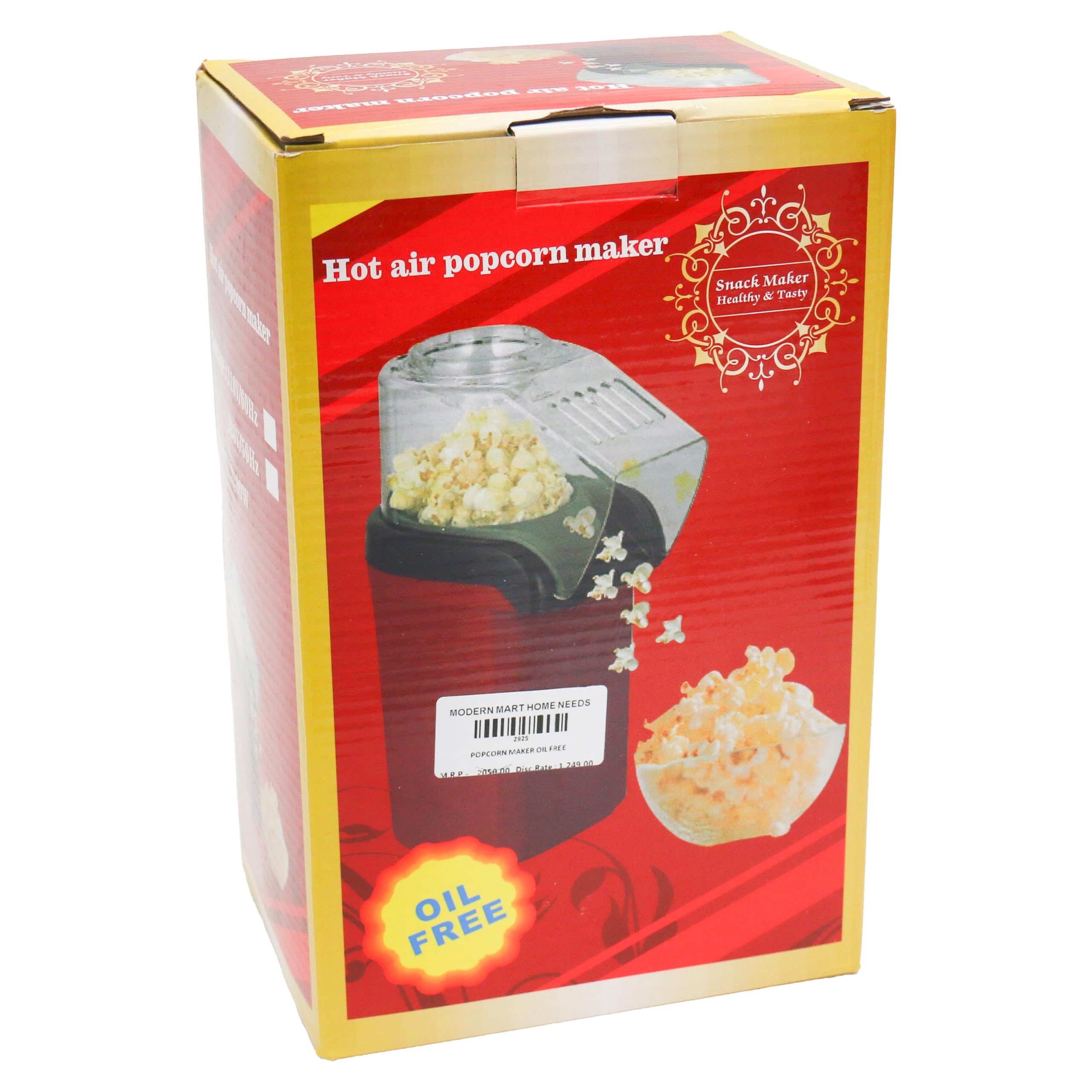 Electric Hot Air Popcorn Maker | Oil-Free Popcorn Machine for Home | Healthy Snack Maker with Fast Popping Technology-image-40