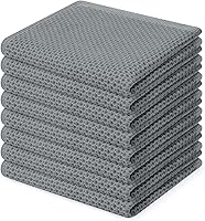 Vista 90 de Homaxy Paños de cocina de 100% algodón con tejido de gofre, ultra suaves, absorbentes, de secado rápido, 12 x 12 pulgadas, paquete de 6, albaricoque