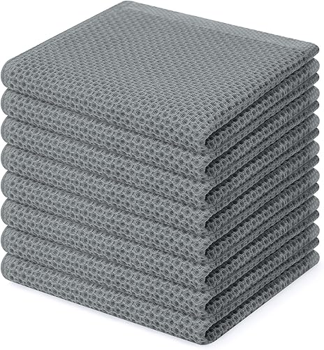 Miniatura 90 de Homaxy Paños de cocina de 100% algodón con tejido gofre, toallas de cocina ultra suaves, absorbentes, de secado rápido, 12 x 12 pulgadas, paquete