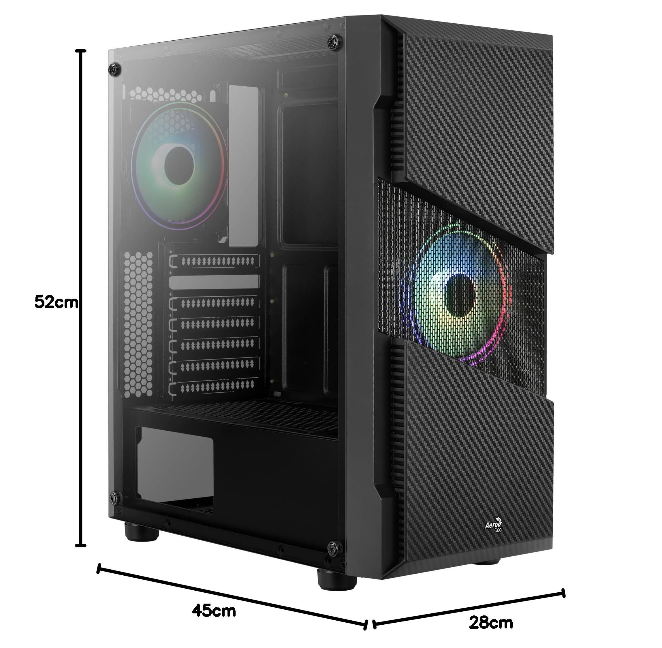AEROCOOL PGS Menace Saturn RGB-G-BK-V1 Black Mid Tower PC Case