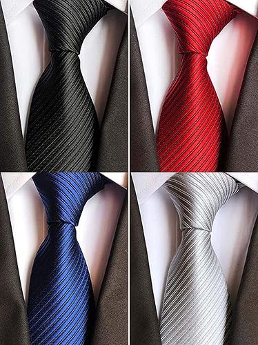 Vista 53 de WeiShang Lote de 6 corbatas clásicas de seda para hombre, corbatas tejidas jacquard