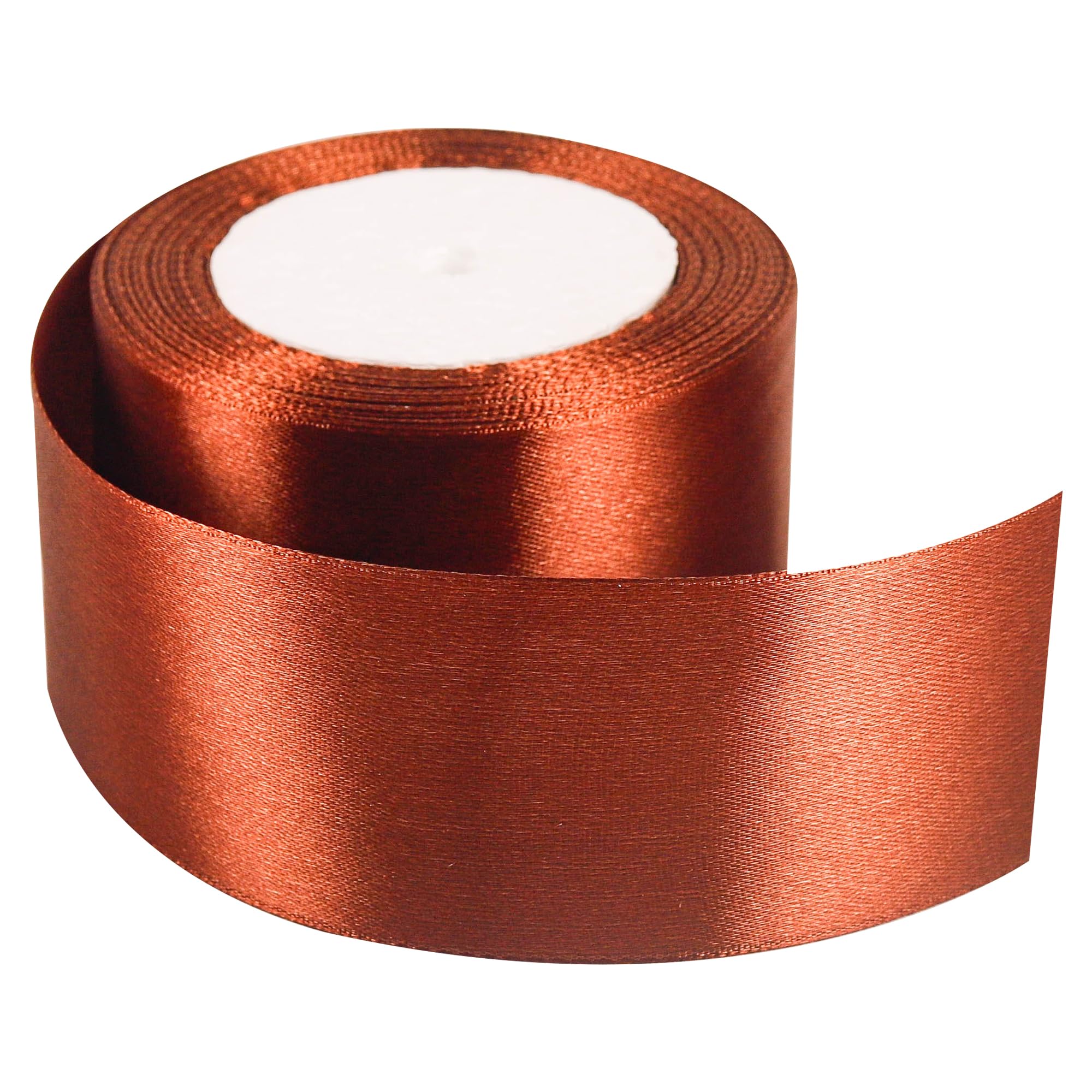 50mm Coffee Ribbon for Gift Wrapping 22M,Coffee Satin Ribbons Fabric 50mm Thick for Christmas Day Decorative Ribbon Gift Wrapping Ribbons for Crafting Wedding Party Decoration