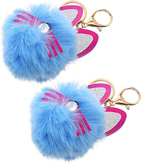2 Pz Gatto Ciondolo Portachiavi Peluche Portachiavi Pom Pom Borsa Ornamenti Regali per Bambini Chiavi Auto Borsa Borsa Zaino Vacanze di Natale Bomboniere