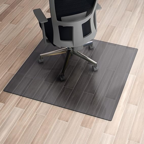 NeuType Glass Chair Mat, Tempered Glass Office Chair Mat for Carpet or Hardwood