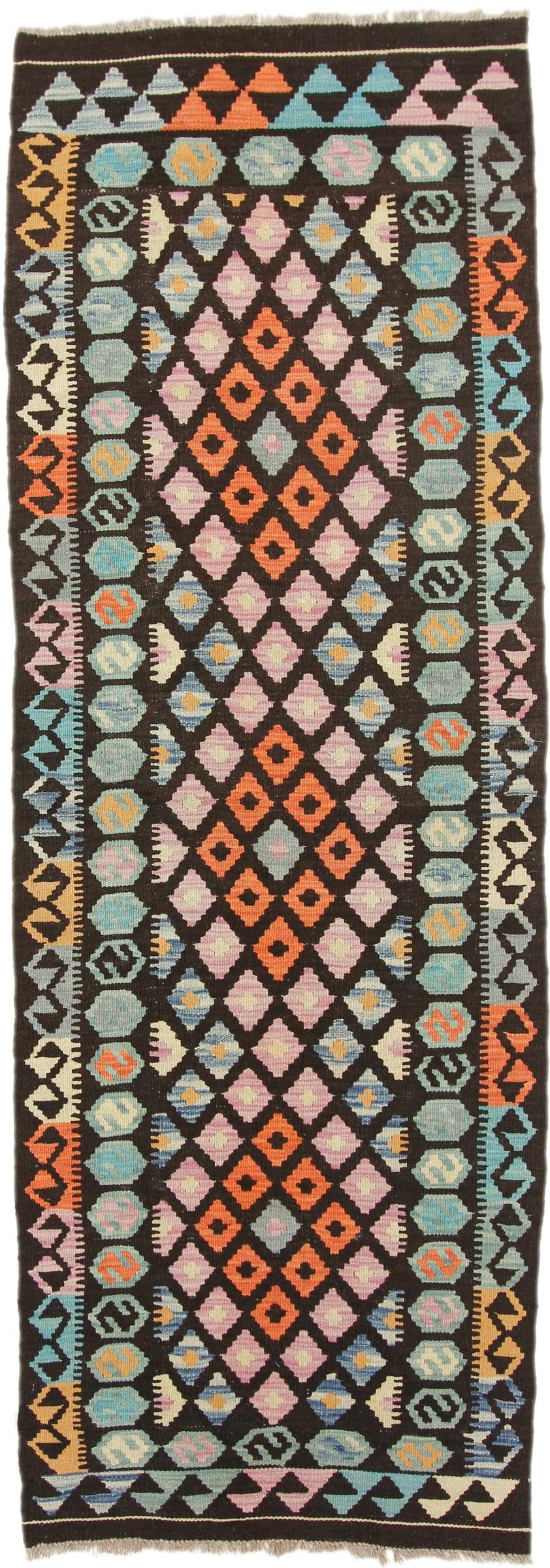 Kilim Afghan authentique 85x243 cm en pure laine tissé main