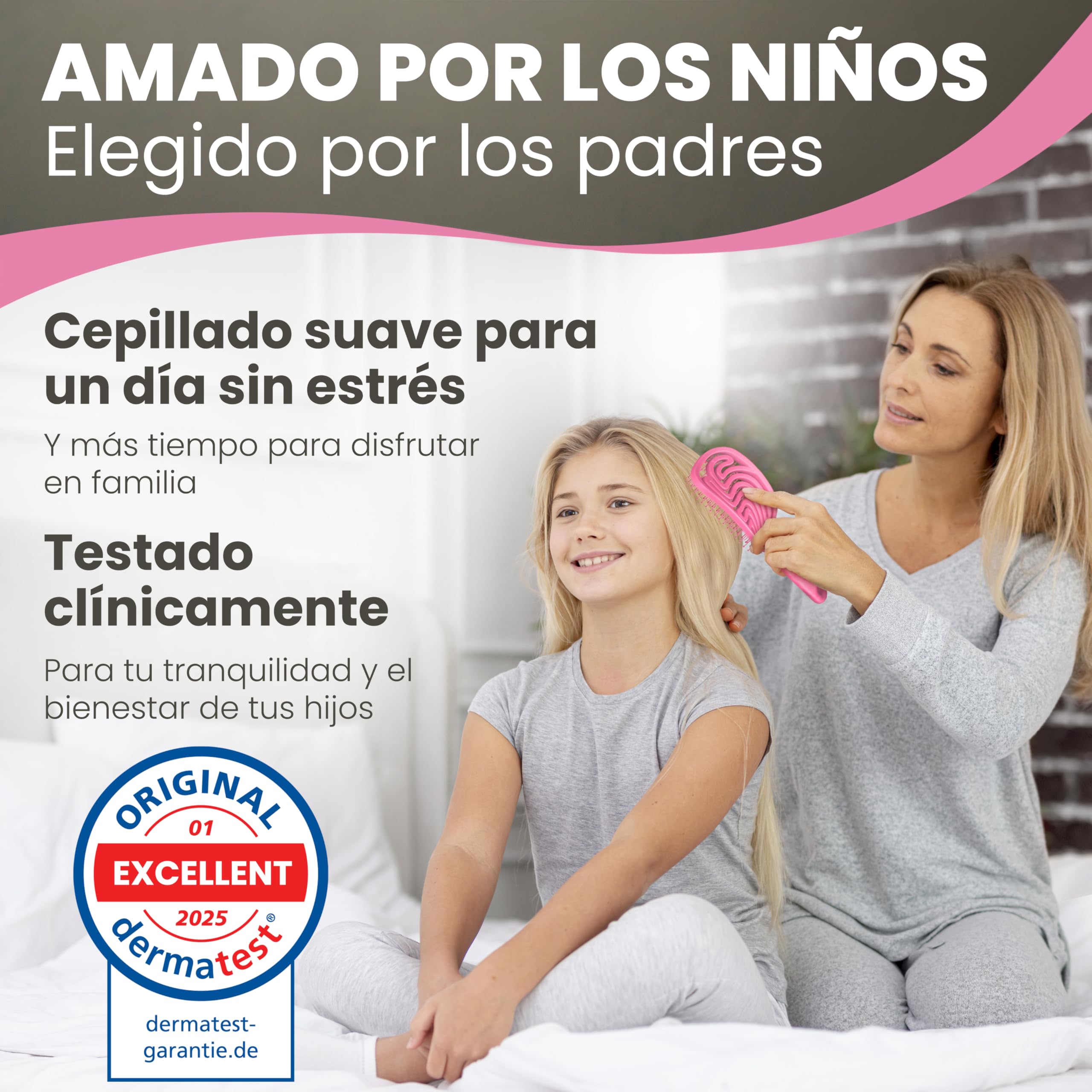 WALCORA Cepillo Desenredante y Peine Antitirones para Mujer, Hombre y Niños – Cepillo de Pelo Sin Tirones Wet Brush para Cabello Rizado, Fino y Largo – Rosa