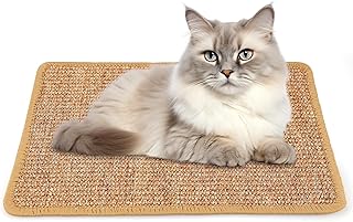 RongYiCare Cat Scratching Pad, Natural Sisal Cat Scratcher Mat, Cat Scratch Pad for Indoor Cats Grinding Claws and Protect Couch Carpets Sofa Cat Scratch Furniture Protector (11.8``x 15.7``, Brown)