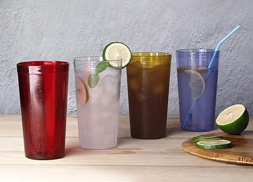 Miniatura 6 de New Star Foodservice | Vasos para bebidas de grado restaurante (rojo (juego de 12), 16 onzas
