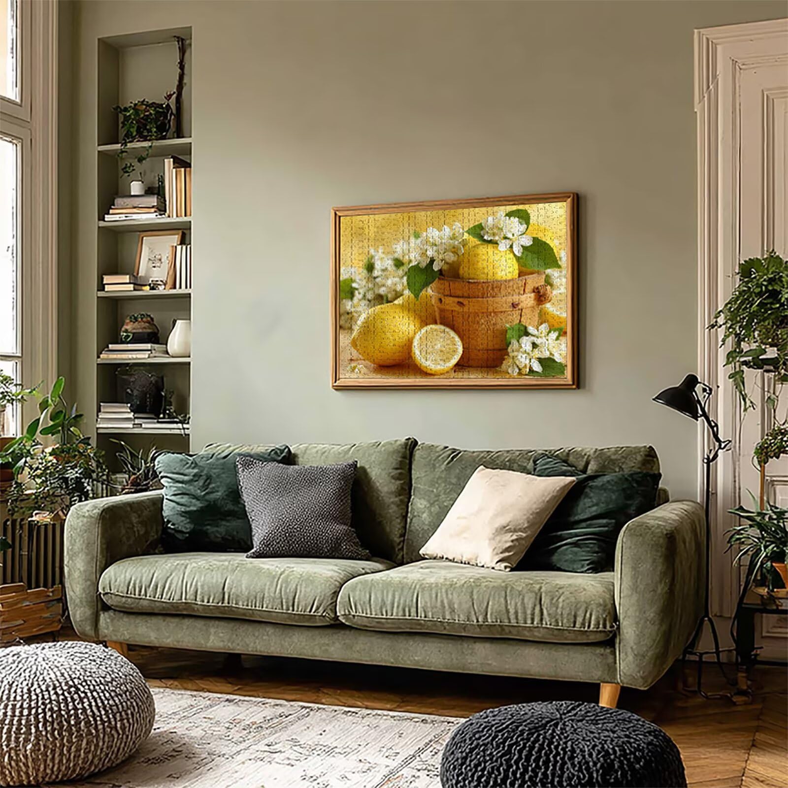 Żółte drewniane puzzle 3000 sztuk, kwiat puzzle dla dorosłych z pudełkiem 122 x 81 cm, łamigłówki, dla mężczyzn kobiet nastolatek, kreatywne gry logiczne, dekoracja domu prezent, 9-7226