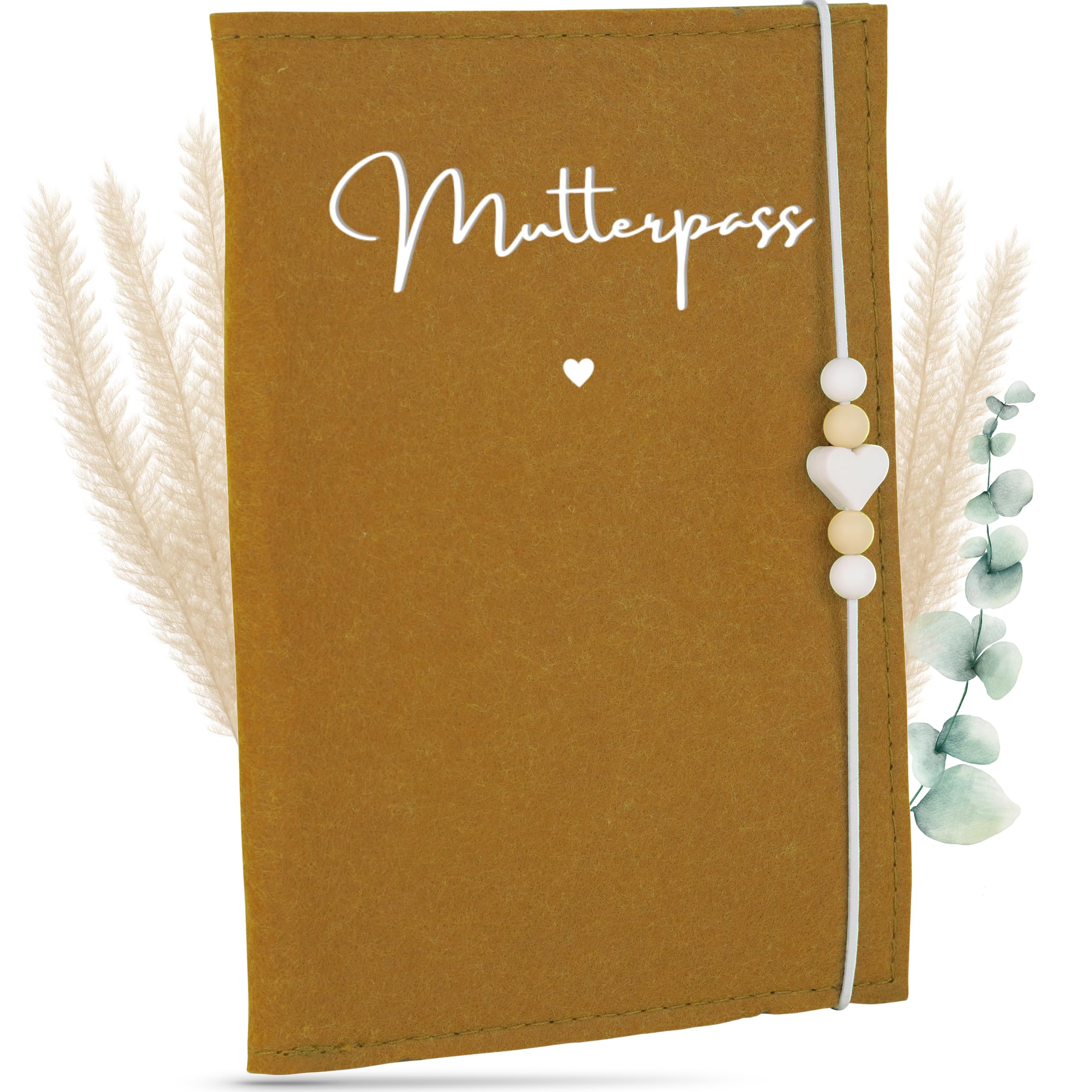 MAHEWA® Premium Mutterpass-Hülle aus Filz - mit Fach für Ultraschallbilder und Kärtchen - Mutterpassschutzhülle (Braun, Mutterpasshülle Mutterpass)