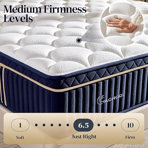 Miniatura 2 de Colchón King, Colchón Híbrido Tamaño King de 14 Pulgadas en una Caja, Colchón de Espuma Viscoelástica de Firmeza Media, con Resortes de Bolsillo